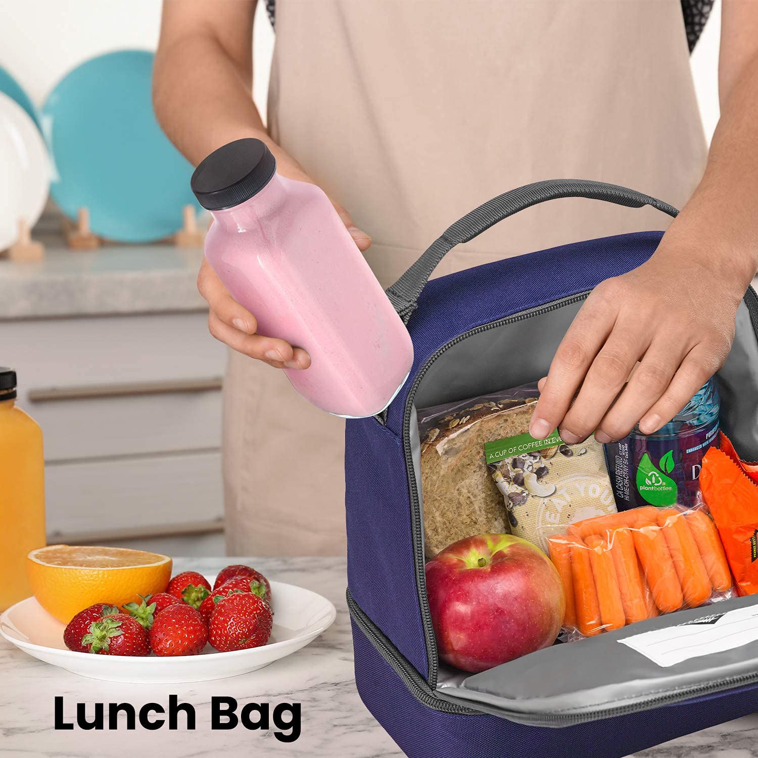 Dilabee Glass Juice Bottles With Lids [12 Pack] Bulk Glass Water Bottles With Caps For Juicing, Smoothie, Milk & Kombucha Glass