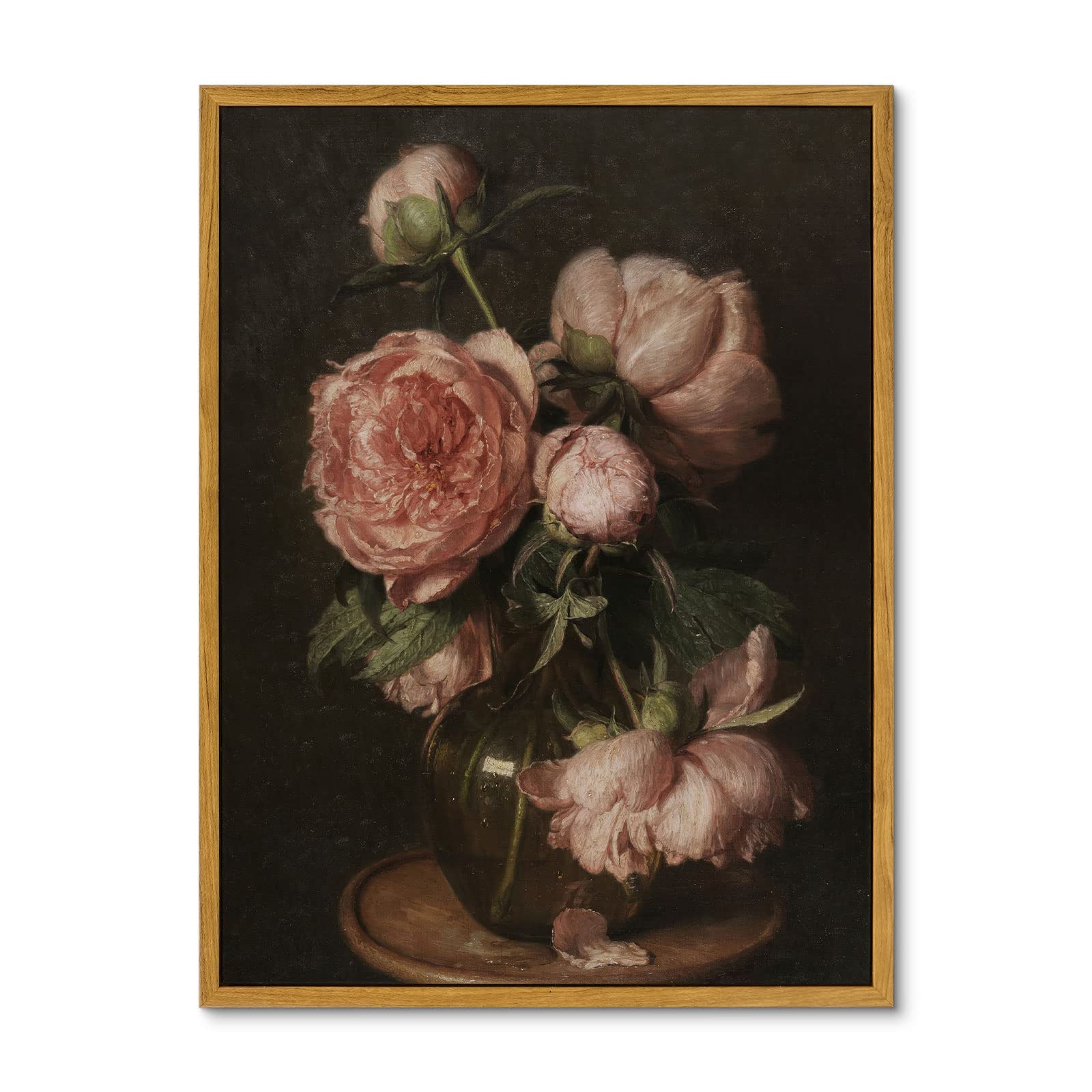 Insimsea Vintage Flower Canvas Wall Art Home Decor, Peonies By Eduard Von Gr   Tzner Art Prints Room Wall Decor, Kitchen Office