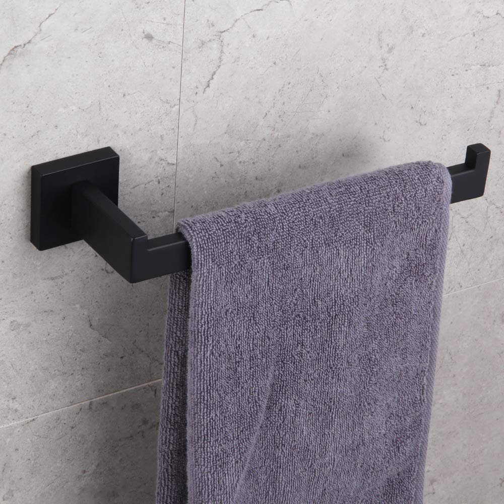 Gerzwy Bathroom Hardware Accessories Sets Matte Black Sus304 Stainless Steel Bath Shower Set 2-Pieces(Toilet Paper Holder Towel