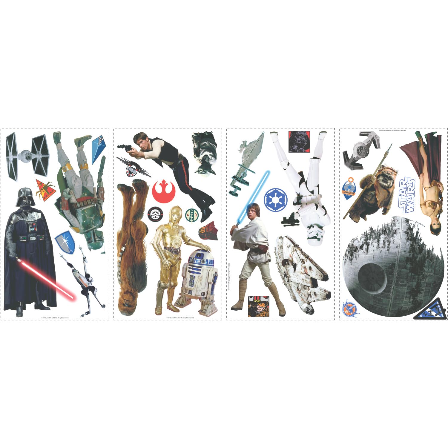Roommates Rmk1586Scs Star Wars Classic Peel & Stick Wall Decals, 1.5'' X 1.25'' To 9'' X 9