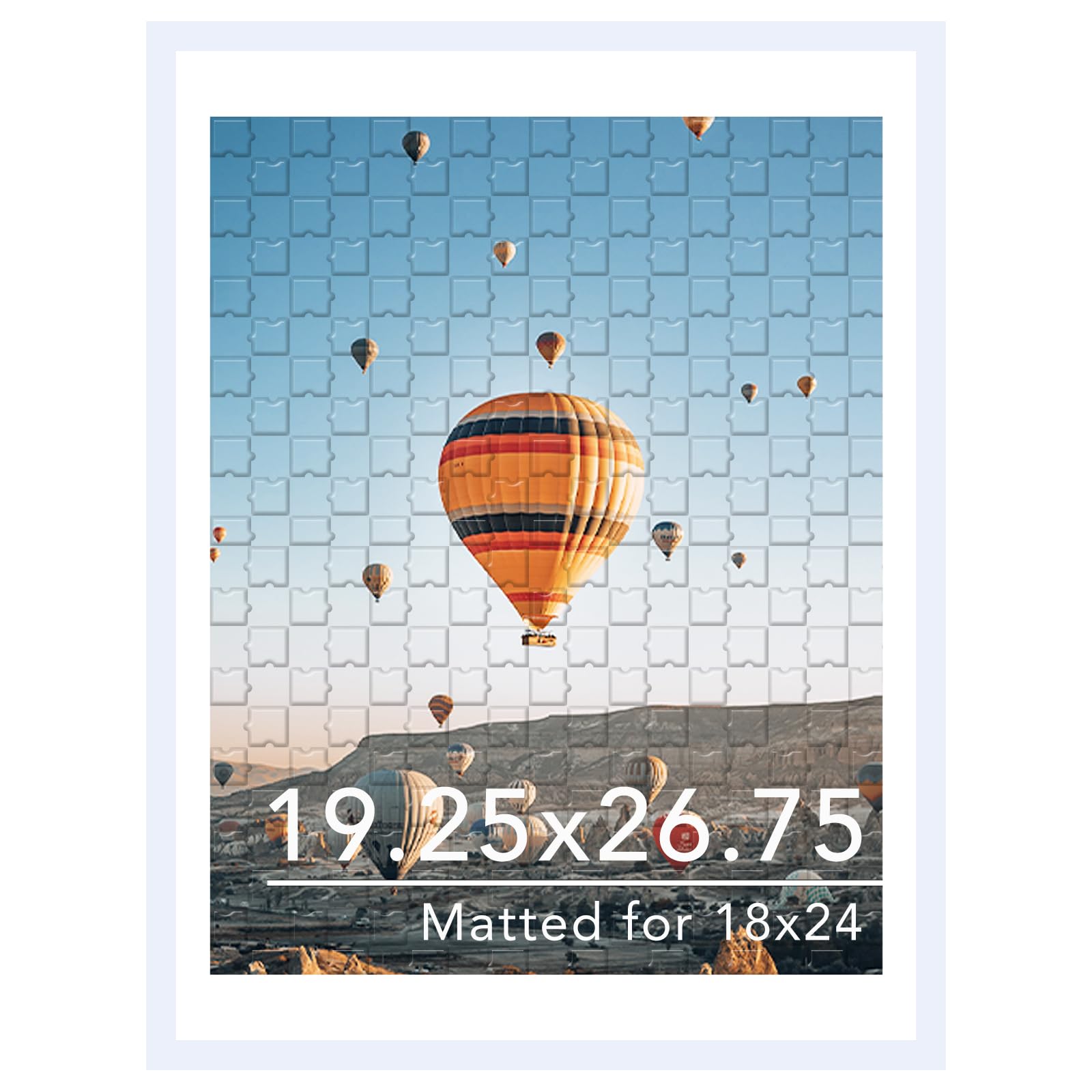 JCJMY 19.25x26.75 Puzzles Frame White, Display 18x24 with Mat or 19.25 x 26.75 without, Wall Hanging 19.25 by 26.75 Picture Fram
