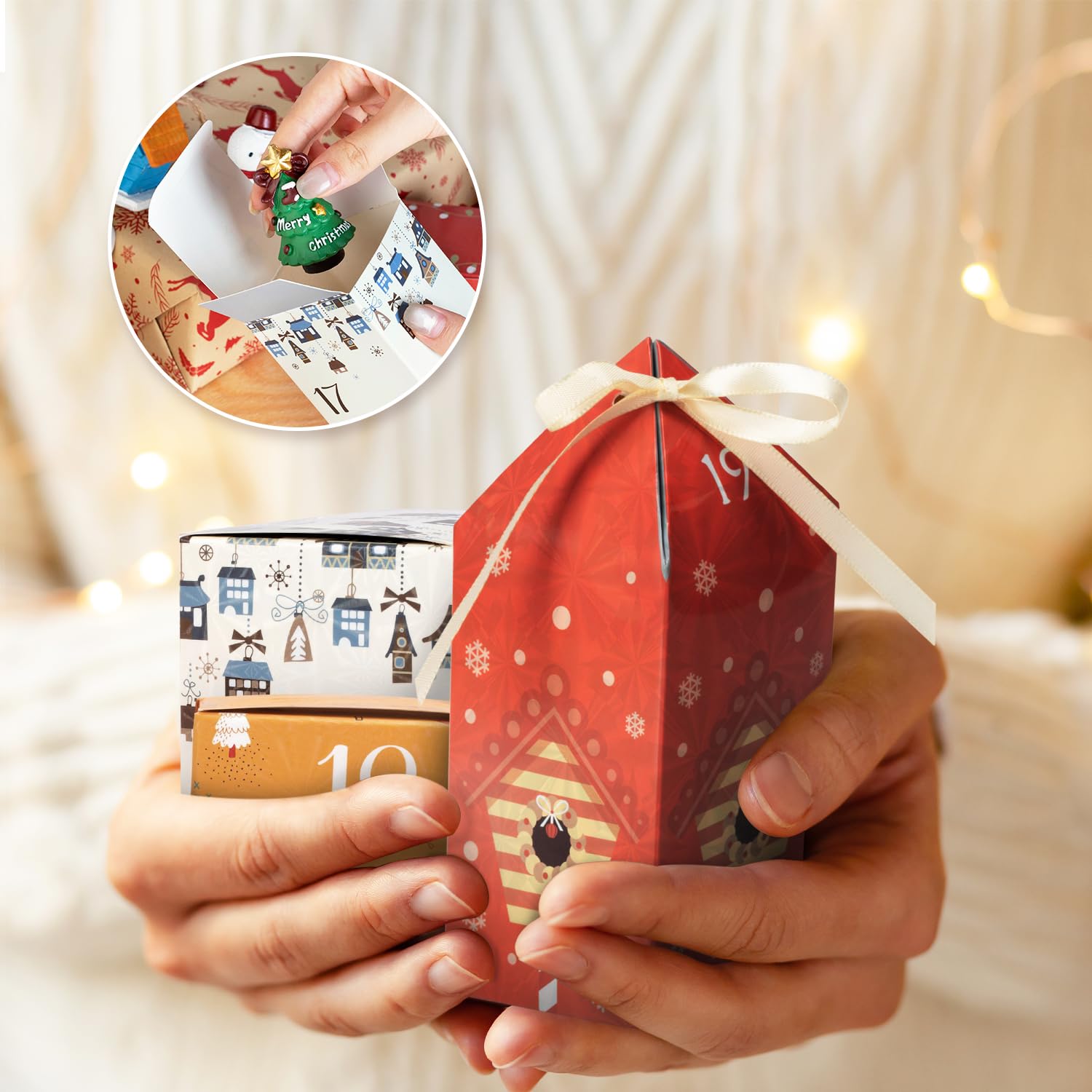 DIY Christmas Advent Calendar Boxes to Fill, 25 Numbered Empty Advent Calendar Houses Boxes, 2025 Countdown Advent Calendars Sur