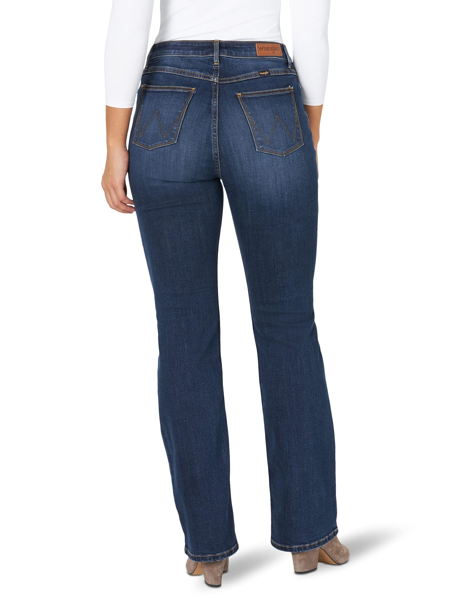 Wrangler Womens High Rise True Straight Fit Jeans, Stockton, 4 30 Us