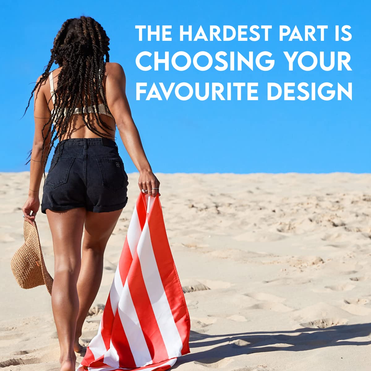 Dock & Bay Customized Beach Towel - Quick Dry, Sand Free - Compact, Lightweight - 100% Recycled - Includes Bag - Cabana - Waikik