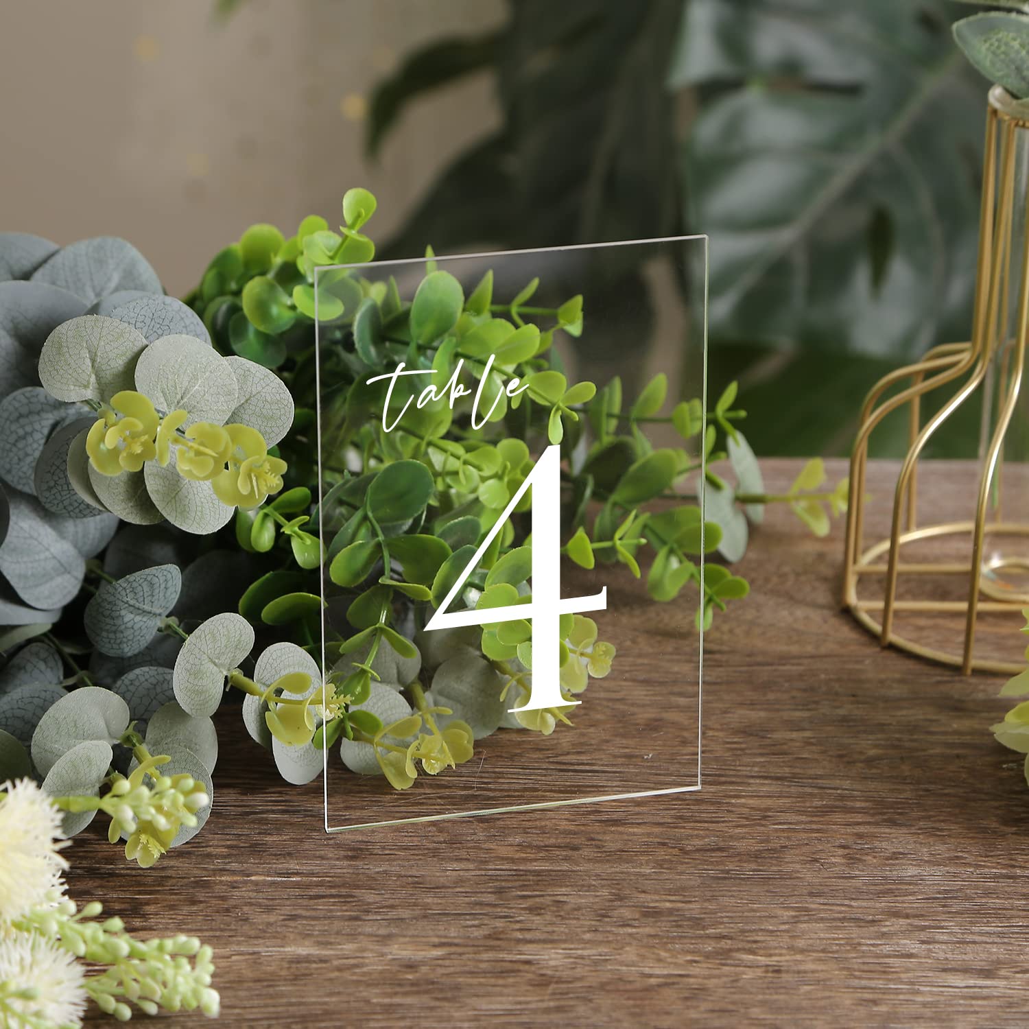 Uniqooo 20 Pack Clear Blank Acrylic Sign Acrylic Wedding Table Numbers, 4 X 6 In, Diy Acrylic Sheet For Wedding Table Number Hol