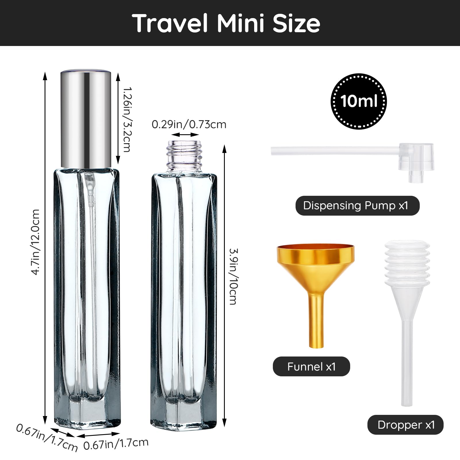 Segbeauty Glass Perfume Bottle Set, 5 Pack Of 10Ml Portable Perfume Travel Refillable, Empty Atomizer Sprayer For Perfume Cologn