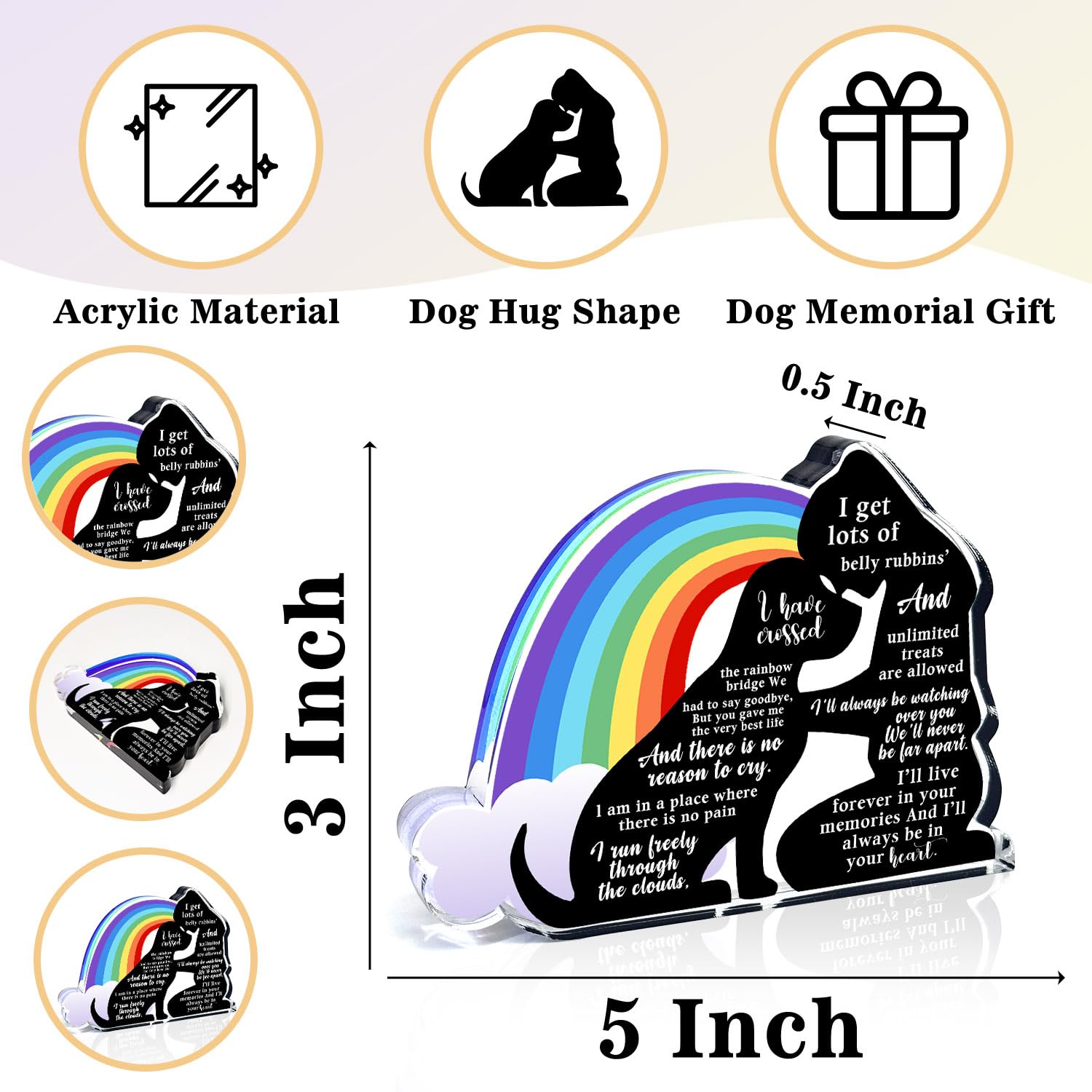 Pet Memorial Gifts, Sympathy Gifts for Loss of Dog, Pet Sympathy Gifts, Bereavement Gifts for Loss Pet, Pet Memorial Acrylic Rai