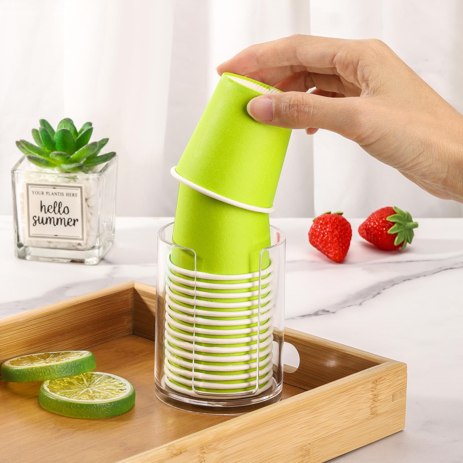 3 Pack Bathroom Cup Dispenser 3 Oz Countertop Storage Mouthwash Cups Holder, Plastic Small Disposable Paper Cup Holders For Bath