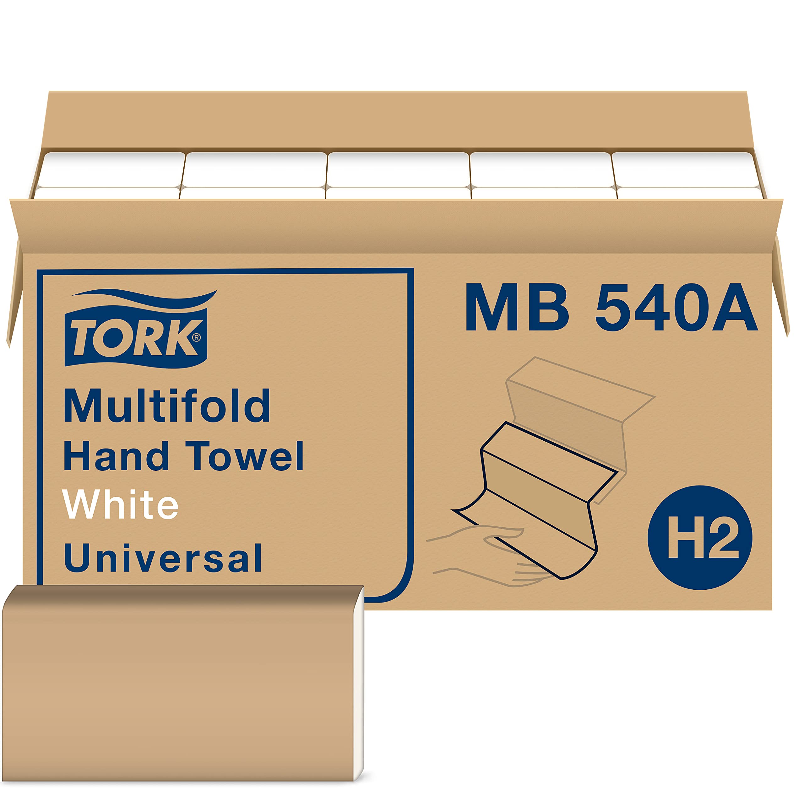 Tork Multifold Hand Towel White H2, Universal, 100% Recycled Fibers, 16 X 250 Towels, Mb540A