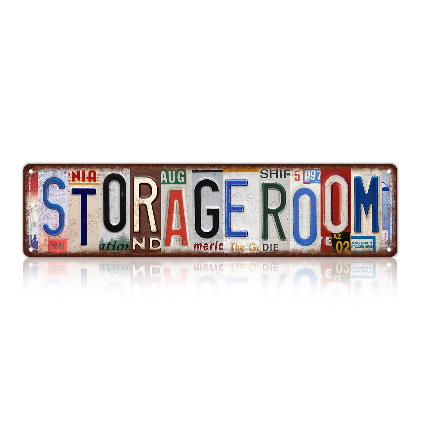 Vintage Storage Room Wall Decor Street Signs Home Metal Tin Signs 16 x 4 Inches