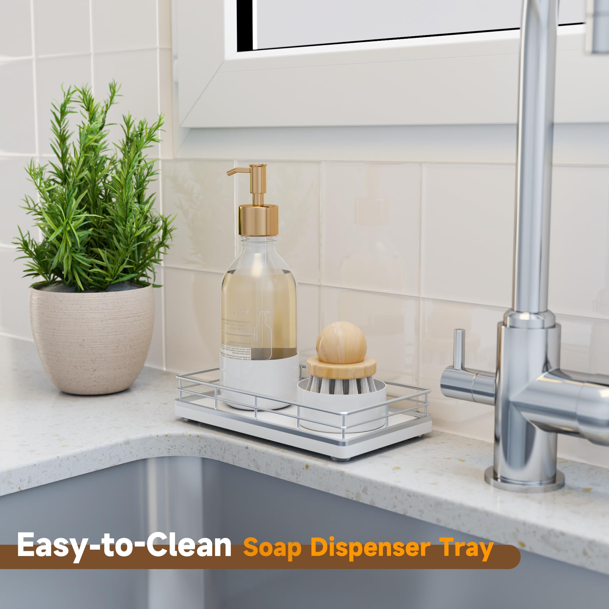 Oak Bathroom Trays For Counter, 7'' L Small Wooden Vanity Tray For Dresser Perfume, Hand And Dish Soap Mouthwash Dispenser Tray