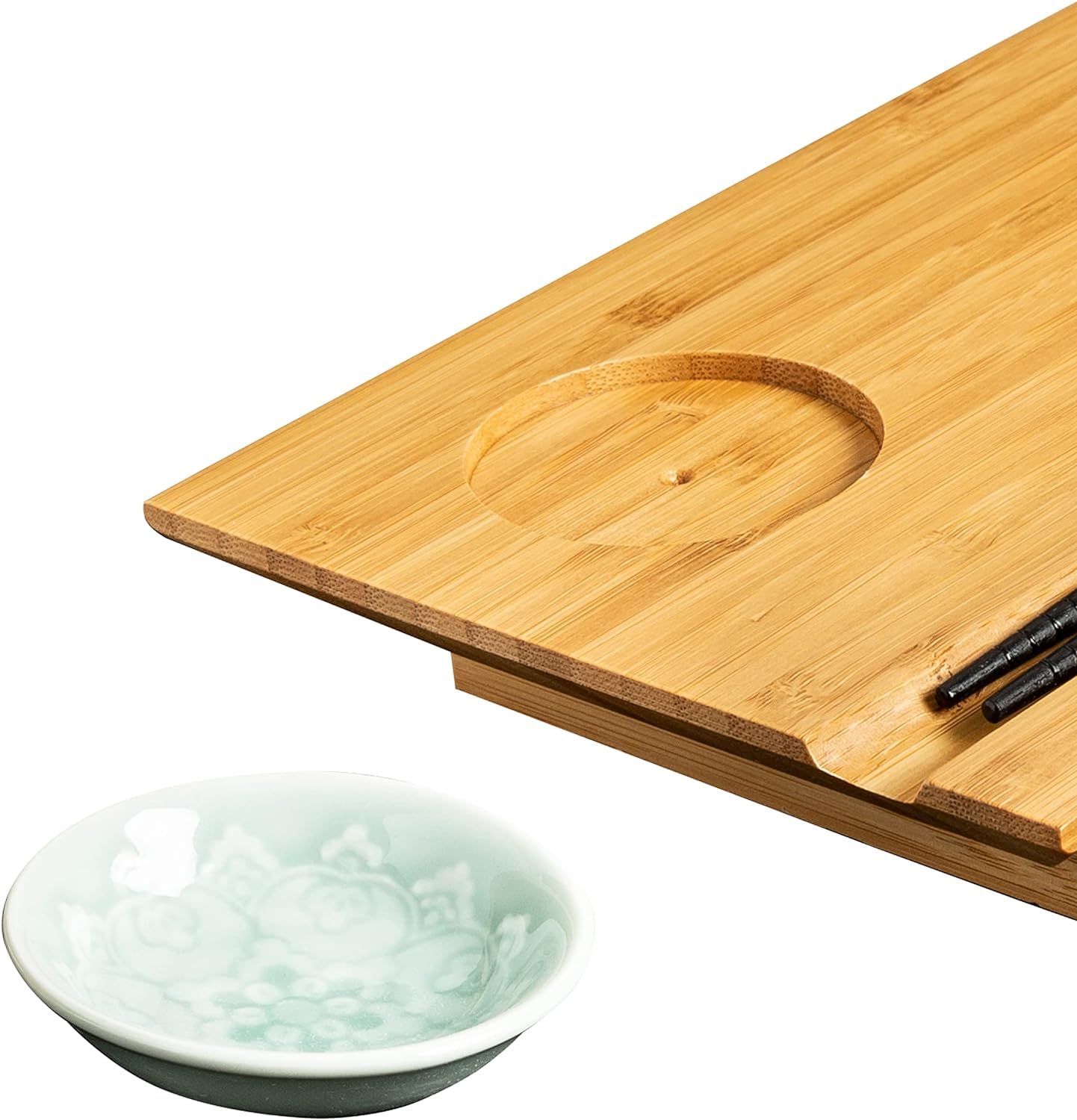 Joyce Chen 55-1106, Bamboo Sushi Board Set, 6-Inch By 10-1/2-Inch
