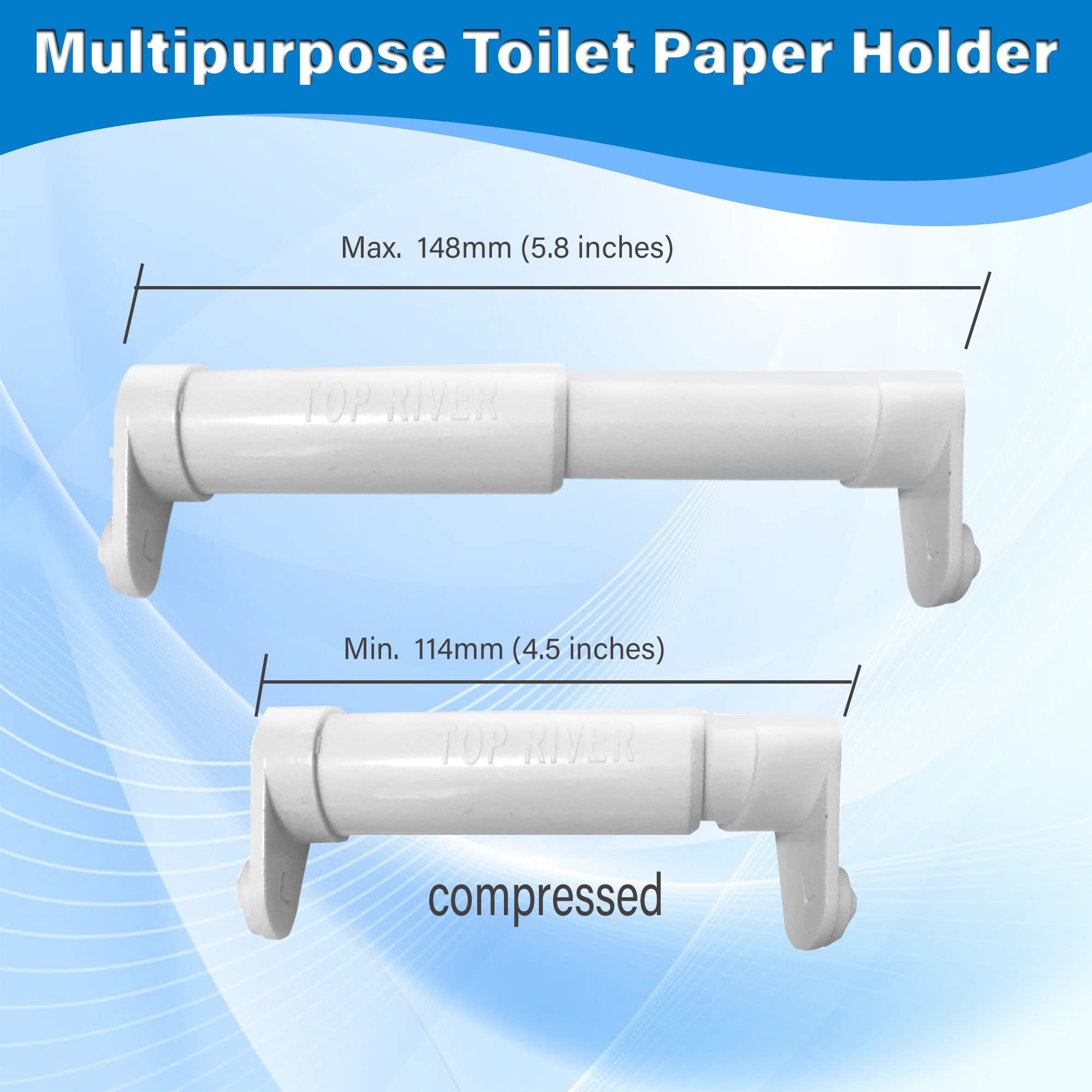 Toilet Paper Holder with Extender Adaptor  Fit Double Rolls and Triple Rolls  Multipurpose Toilet Paper Holder