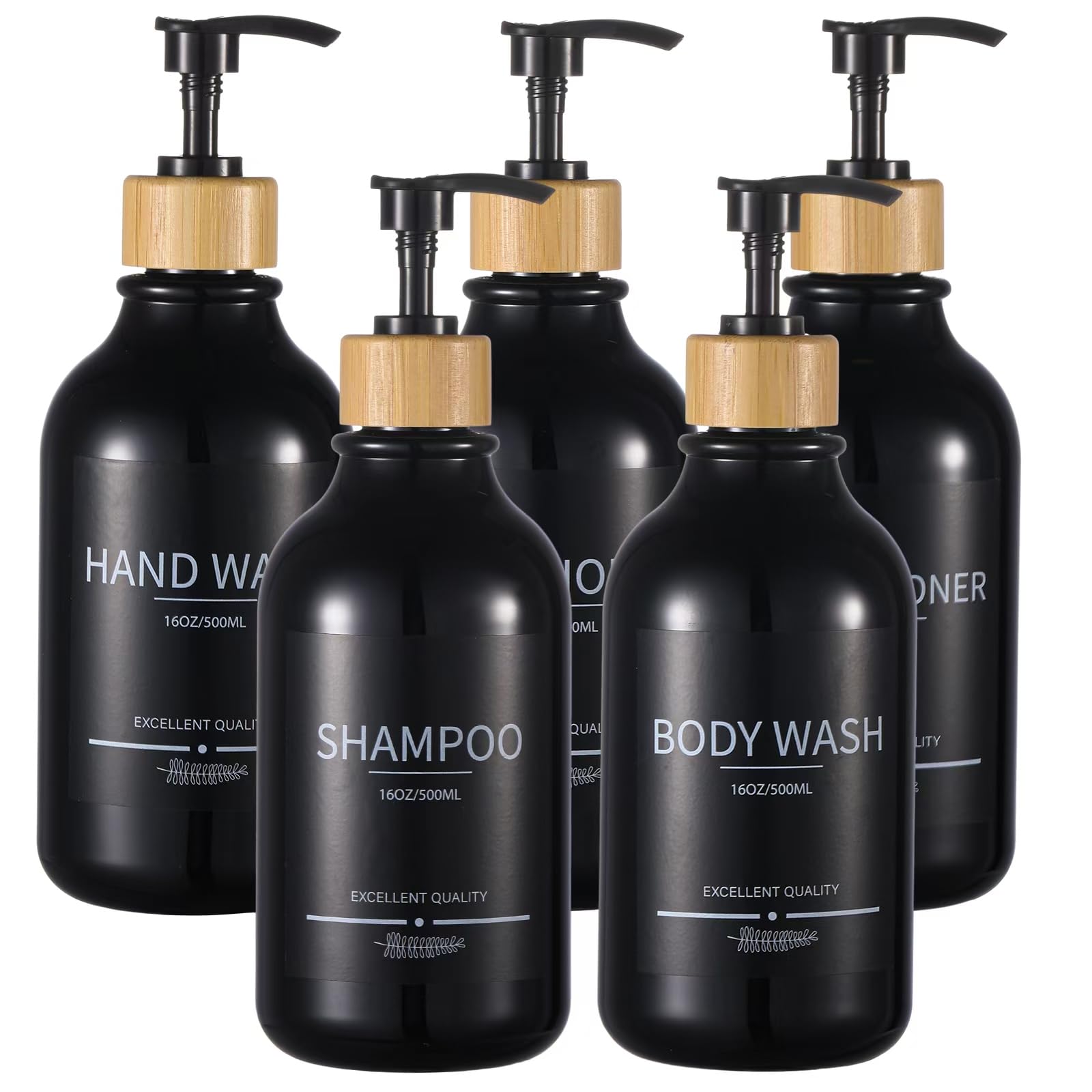 Mithrgrous Shampoo And Conditioner Dispenser Bottles,5Pack Shampoo Bottles Refillable,16.9Oz Refillable Shampoo And Conditioner