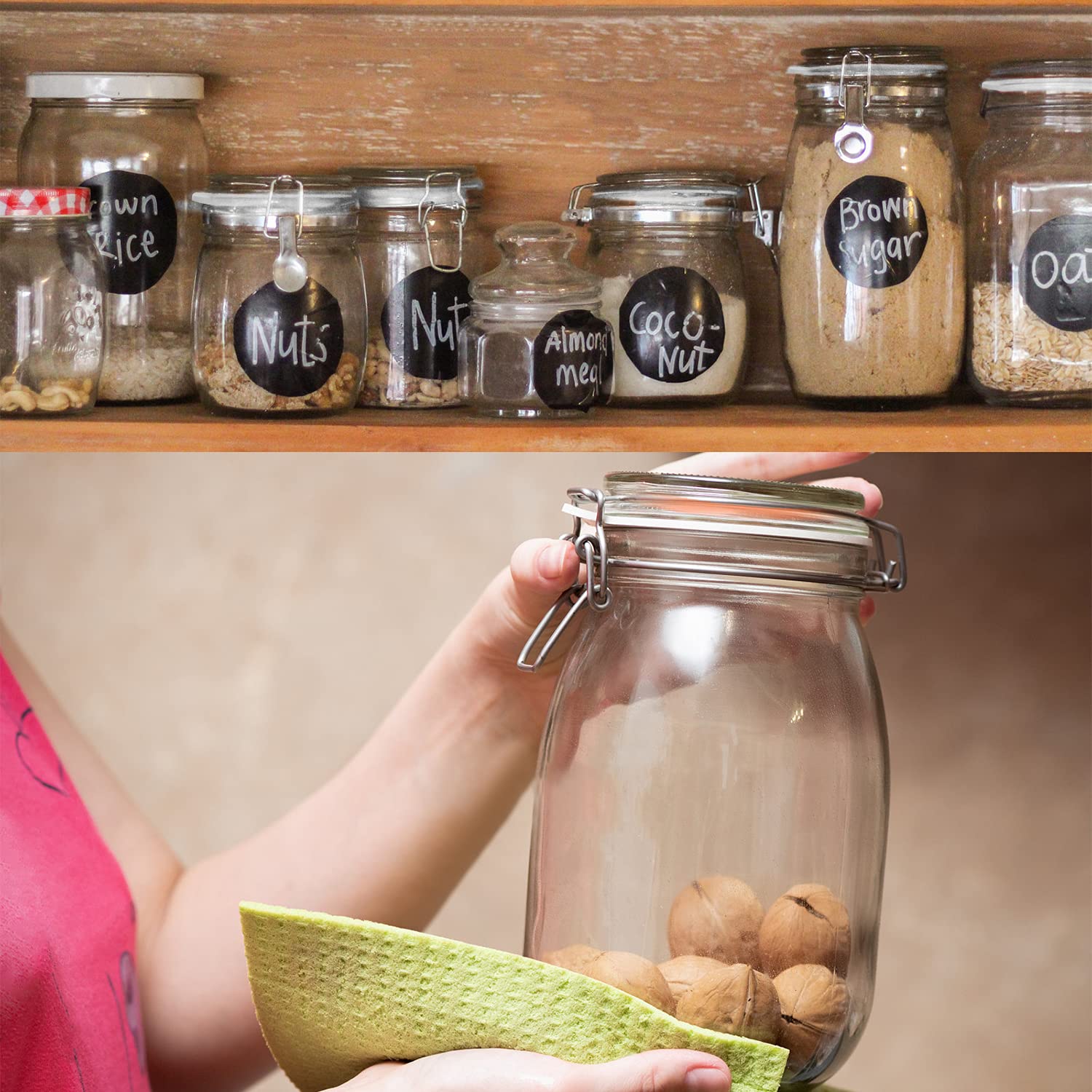 FCENDS Rubber Seal Rings - 12 Pack Airtight Silicone Gaskets for Glass Jars, Leakproof, White