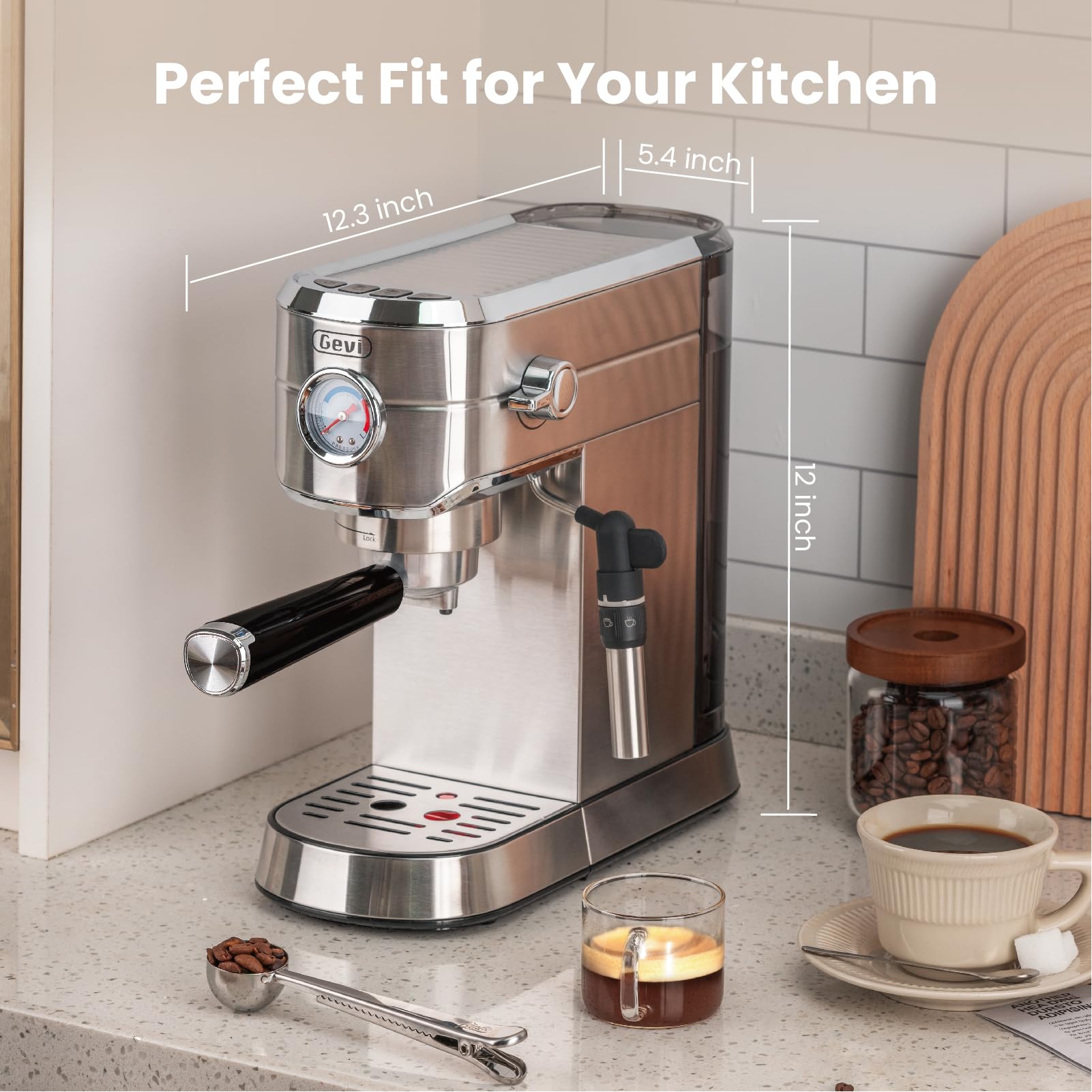 Gevi Espresso Machine 20 Bar With Automatic Milk Frother, Professional Espresso Coffee Maker, Cappuccino Latte Expressions Machi