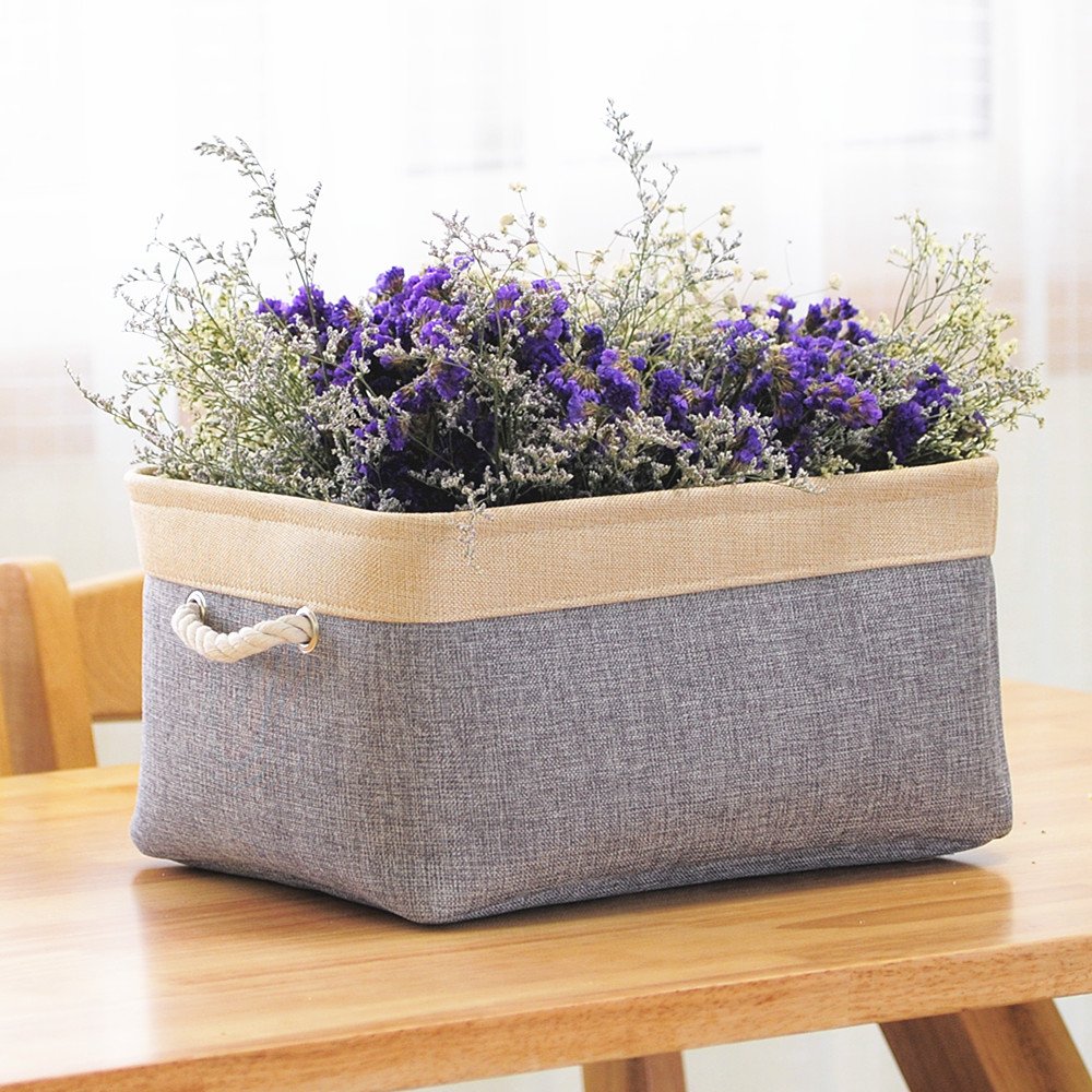 TheWarmHome Storage Basket - Large Baskets for Organizing Shelves  Storage Bins Closet Organizer for Clothes Book Shelf Baby Toy Home Organization  Fabric Storage Cubes  Decorative Golden Basket Gift?