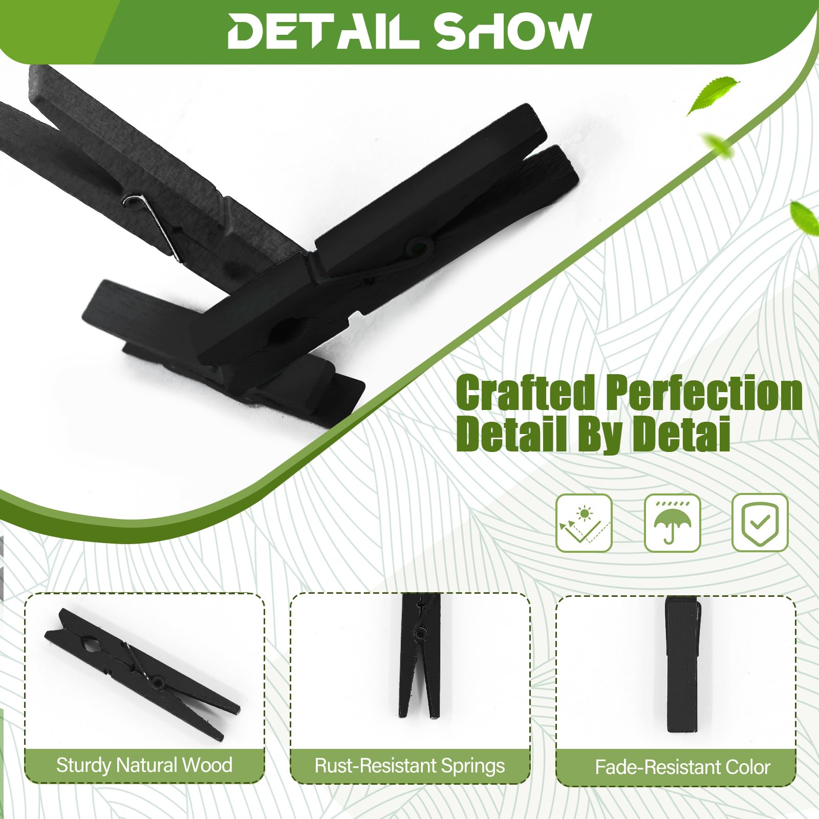 100 Pack Wooden Clothespins For Crafts, Colored Clothes Pins For Hanging Pictures Clothing Laundry Classroom, Strong Grips Wood