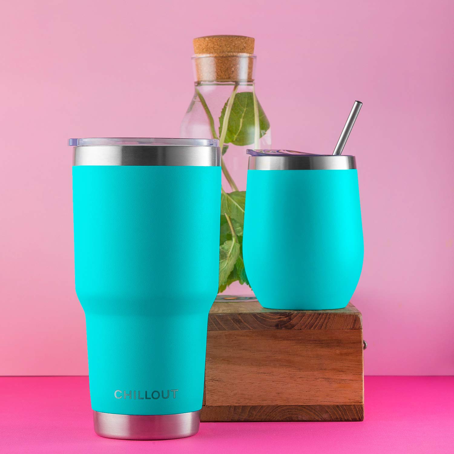 Chillout Life 30Oz Stainless Steel Tumbler With Lid - Double Wall Vacuum Insulated Large Travel Coffee Mug With Splash Proof Lid