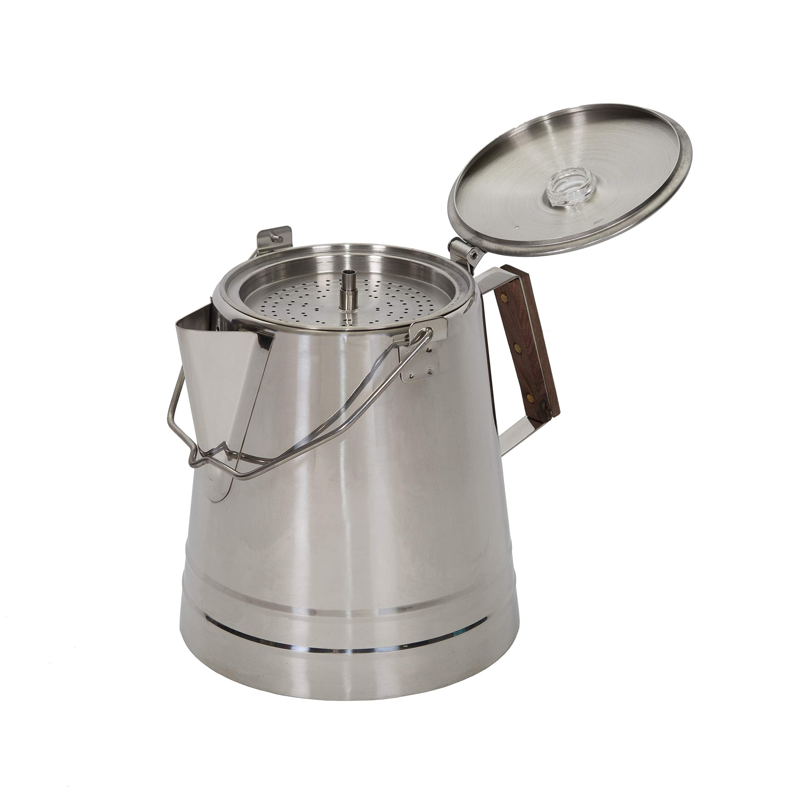 Stansport Stainless Steel Percolator Coffee Pot 28 Cups (276-28)  Silver