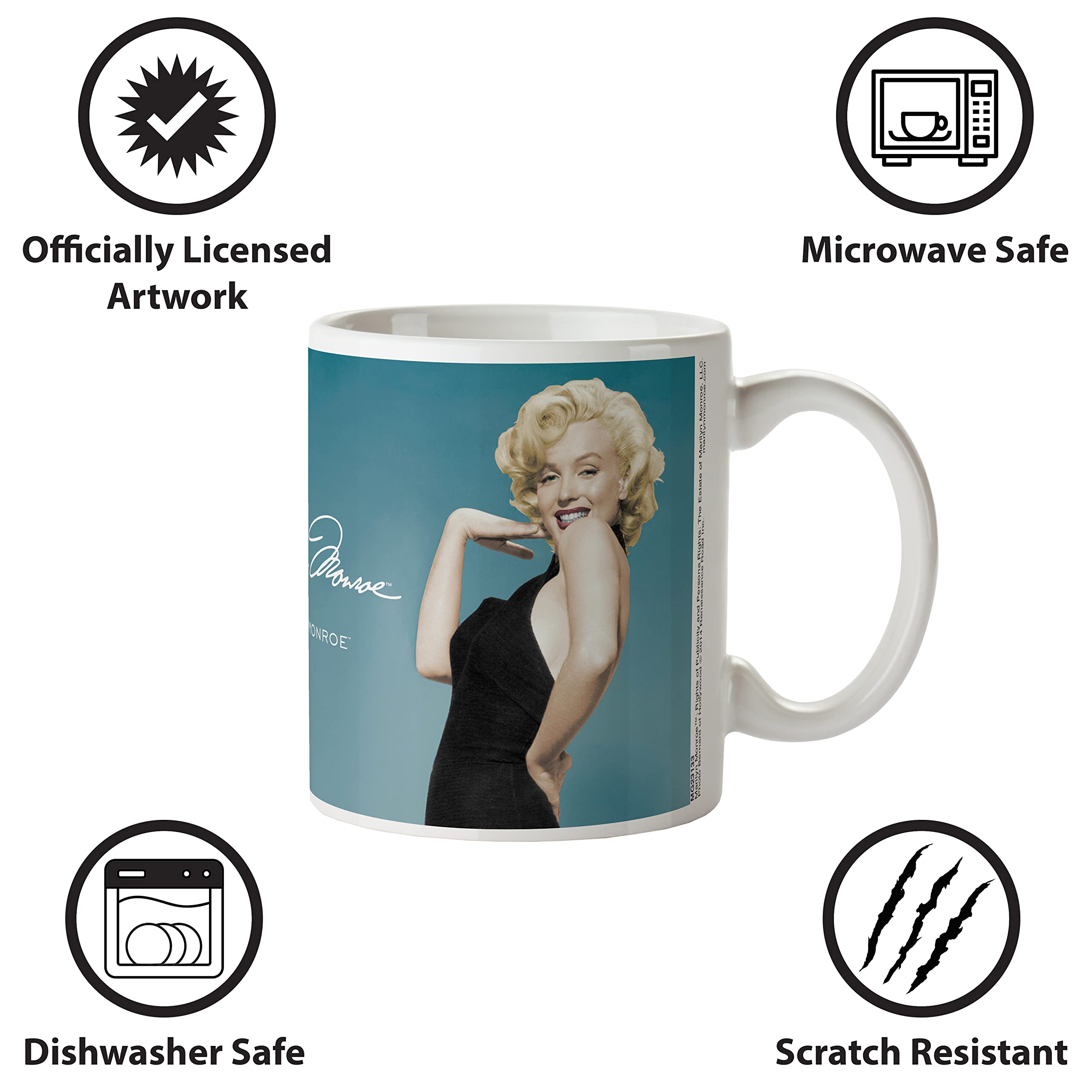 Pyramid America Marilyn Monroe Coffee Mug - Marilyn Monroe Pose Mug - 11 oz. Unique Ceramic Cup for Coffee, Cocoa & Tea Drinkers