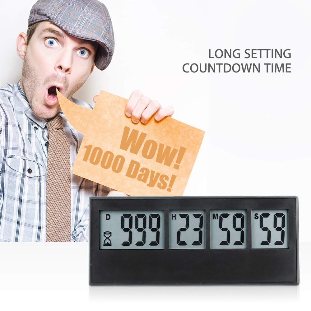 A Aimilar Digital Countdown Days Timer 999 Days Count Down Timer For Vacation Retirement Wedding Lab Kitchen