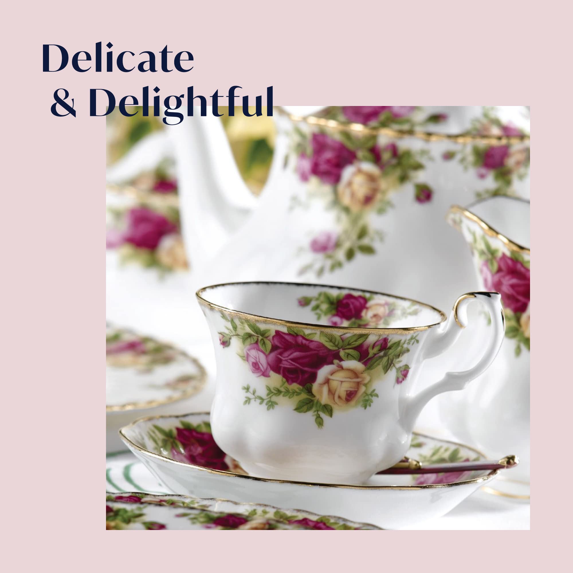Royal Albert Old Country Roses Teacup & Saucer Set  6.5 oz  Multi
