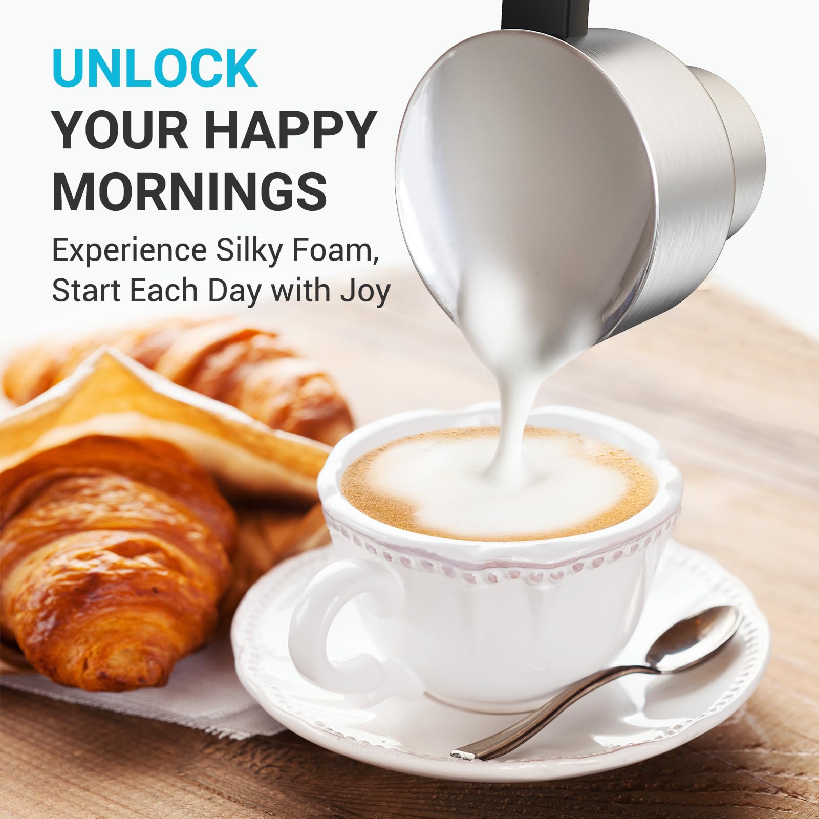 14-In-1 Electric Milk Frother And Steamer, Dual Cup Sizes (20.3Oz & 13.5Oz) Stainless Steel Automatic Milk Warmer With Memory Fu