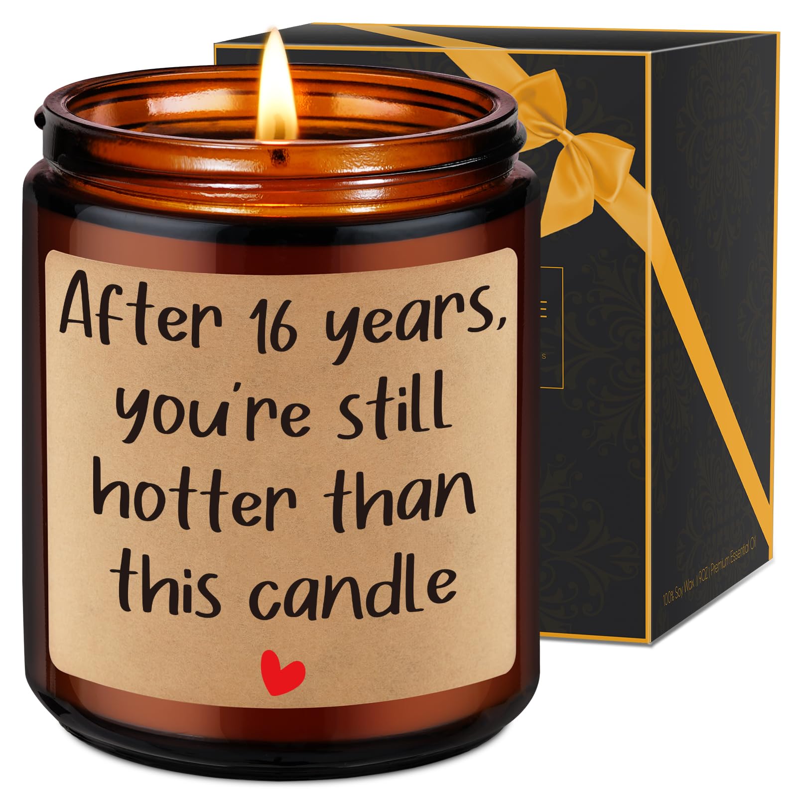 Fairys Gift 16 Year Anniversary Candle Gifts for Him Her, Husband Wife BF Girlfriend, Funny 16th Anniversary Wedding Gifts for 