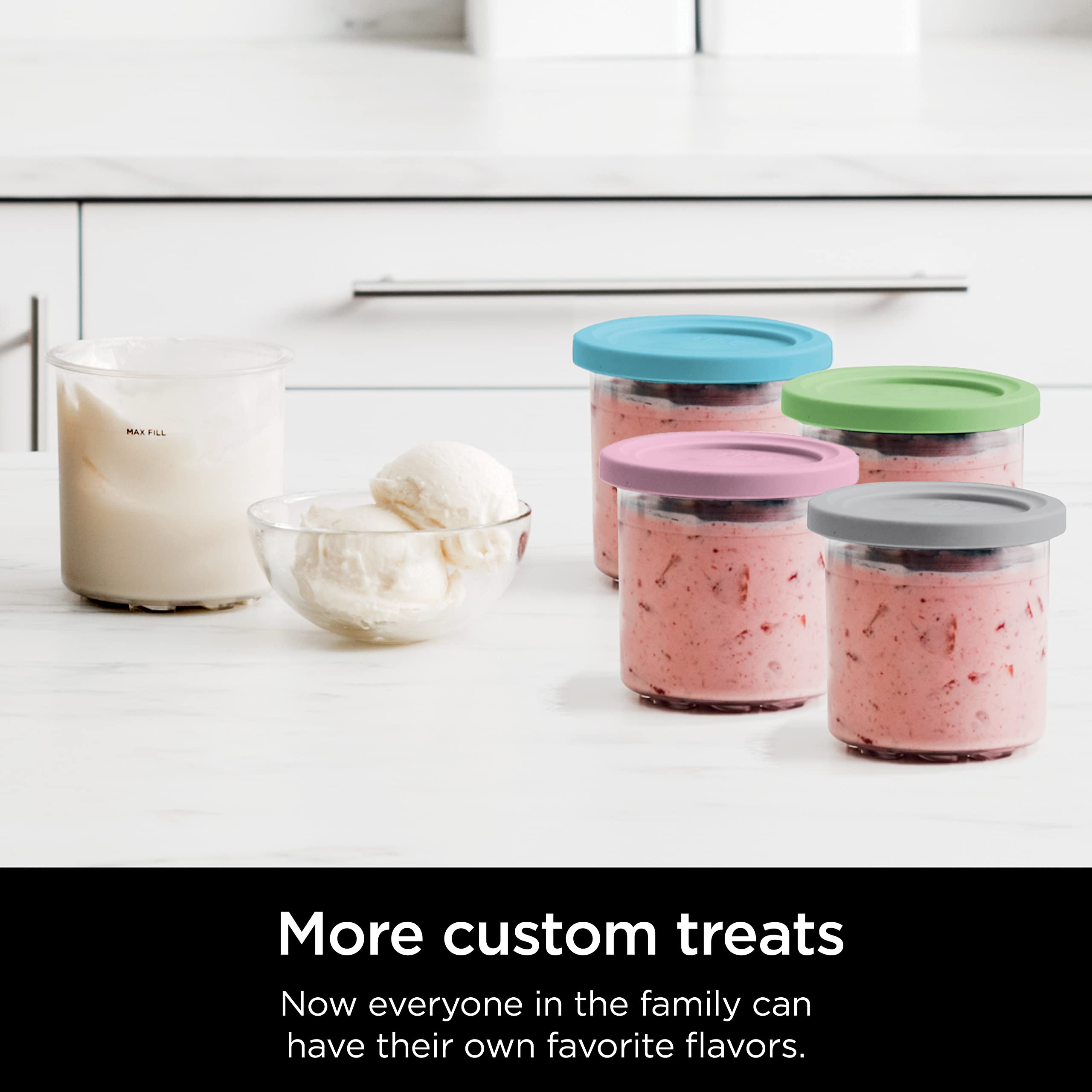 Ninja Creami Pints , Compatible With Nc299Amz & Nc300S Series Creami Ice Cream Makers, Genuine Ninja Pint, Bpa-Free & Dishwasher