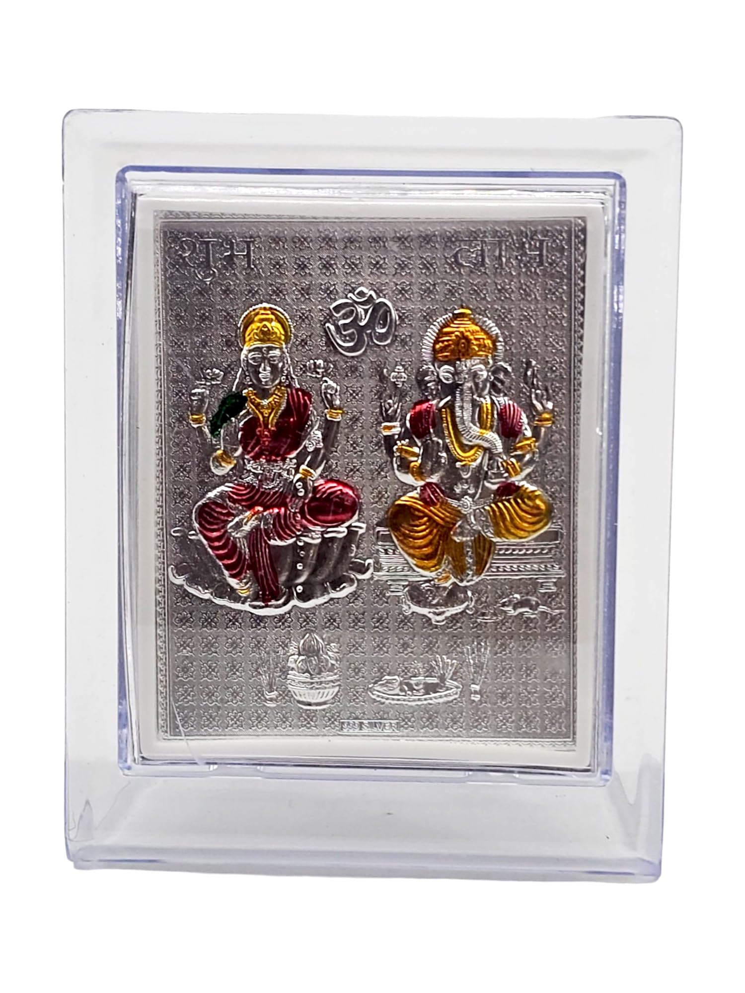 Crown Jewels 999 Silver Hindu God Frame For Gift, Hindu Religion Frame For Puja, Sanatan Idol For Home, Occasional Return Gift, 