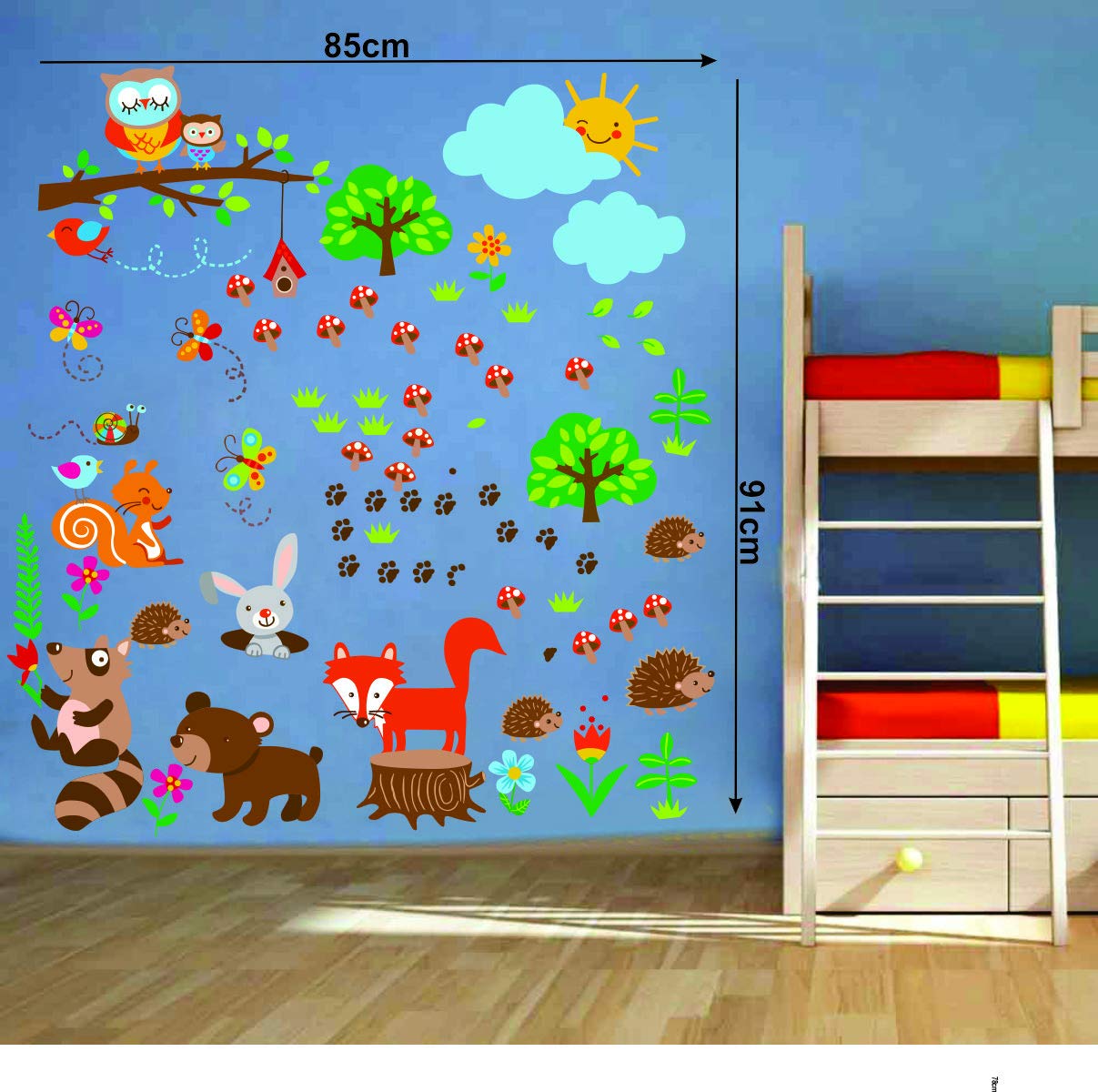 Decor Villa PVC Vinyl Animals 3D Wall Sticker JUST Peel & Stick New Modern Art & Trendy Wall Stickers for Home Decoration, Livin