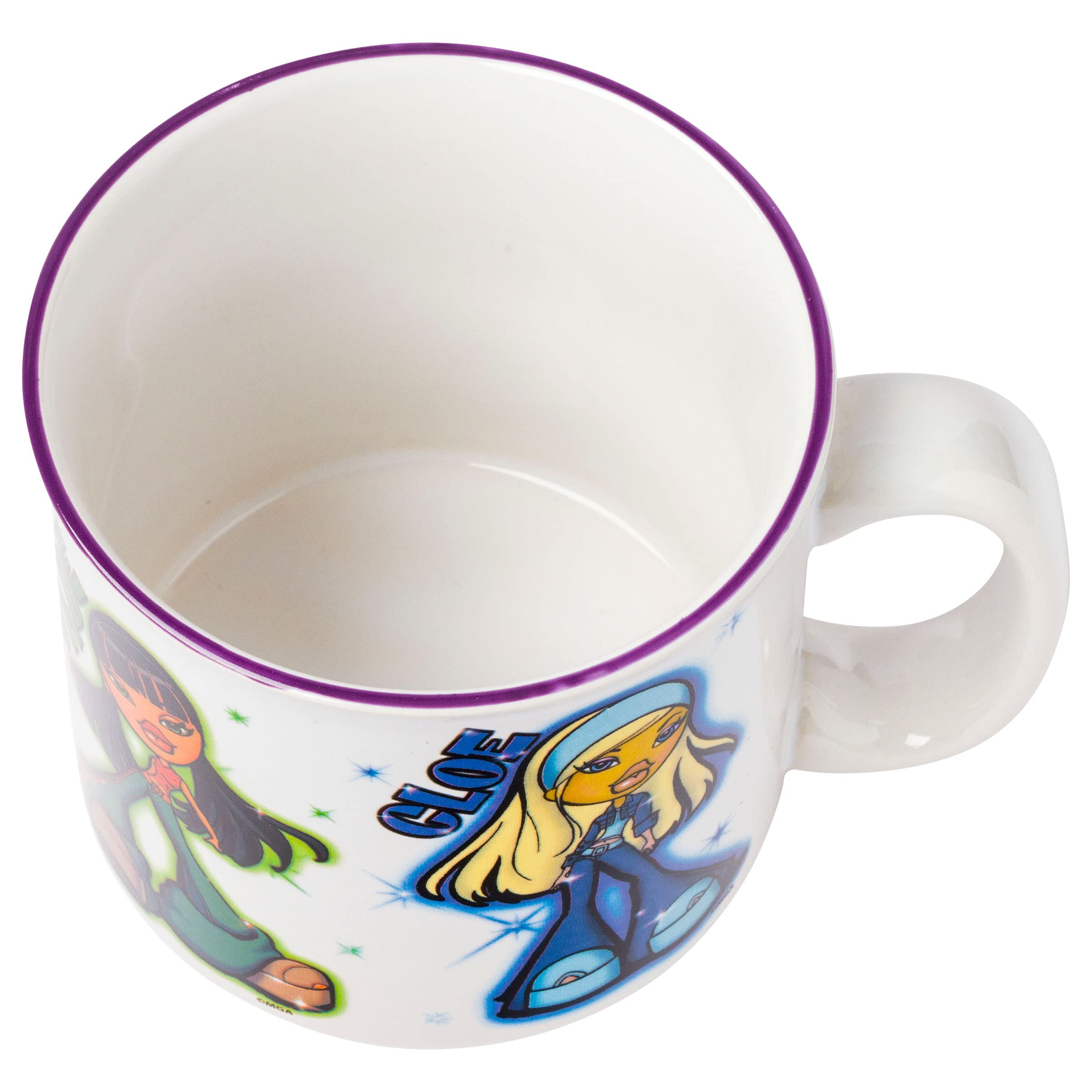 Silver Buffalo Bratz Dolls Featuring Yasmin, Sasha, Jade, and Cloe Ceramic Camper Mug, 20 Ounces