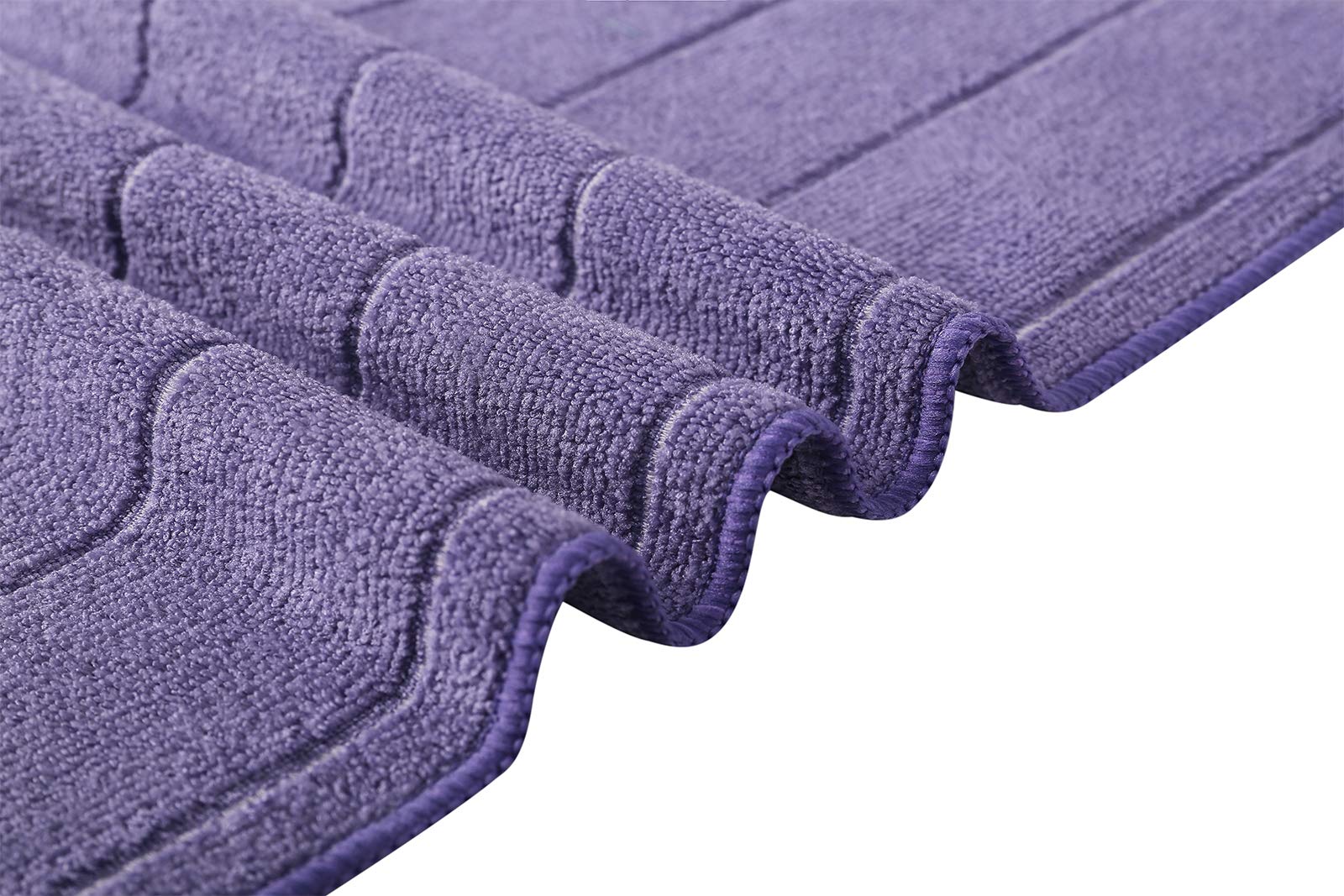 Microfiber Kitchen Towels - Super Absorbent  Soft and Solid Color Dish Towels  8 Pack (Stripe Designed Purple and White Colors)  26 x 18 Inch (Purple)