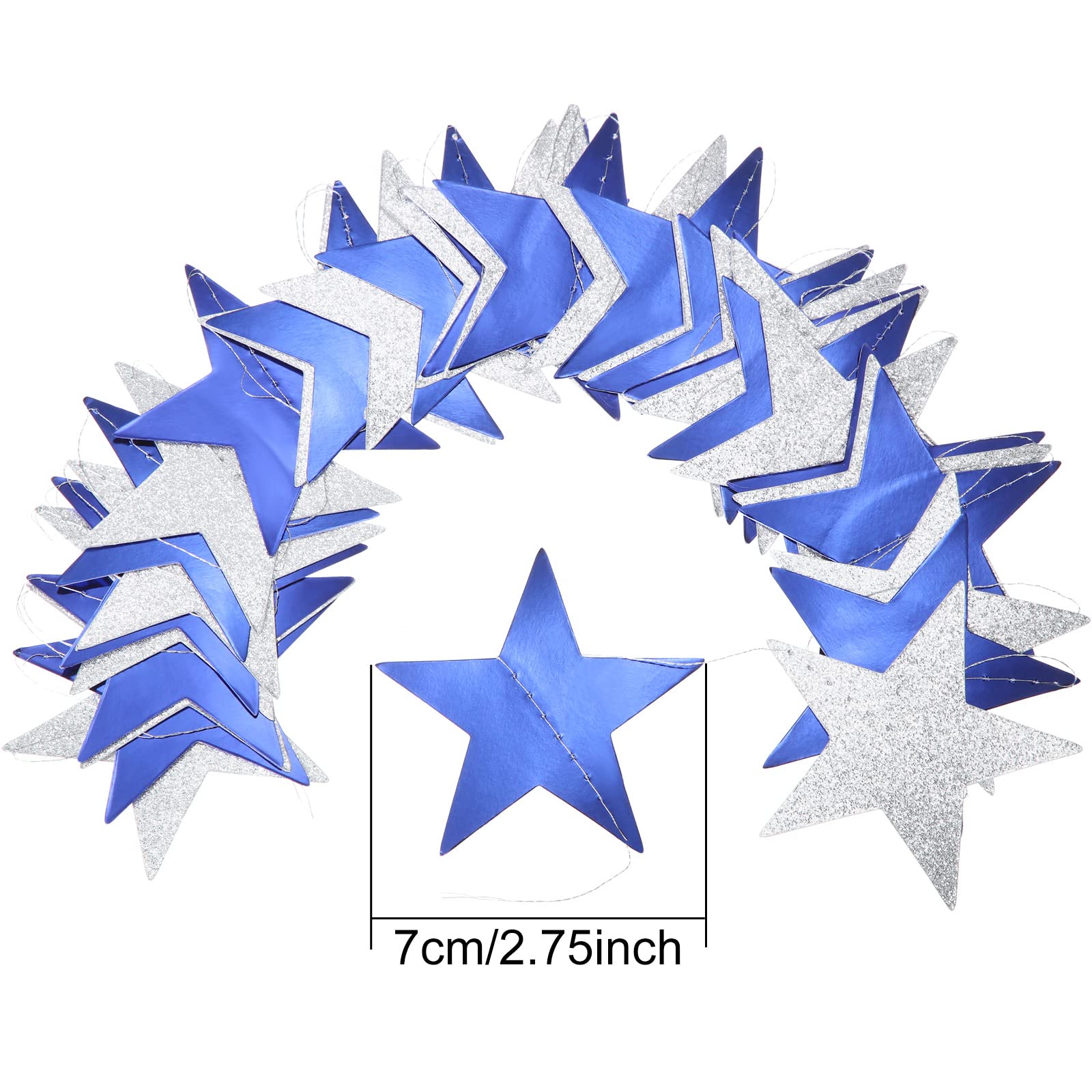 Patelai Glitter Star Garland Banner Decor, 130 Feet Bright Star Hanging Bunting Banner Backdrop For New Year Engagement Wedding
