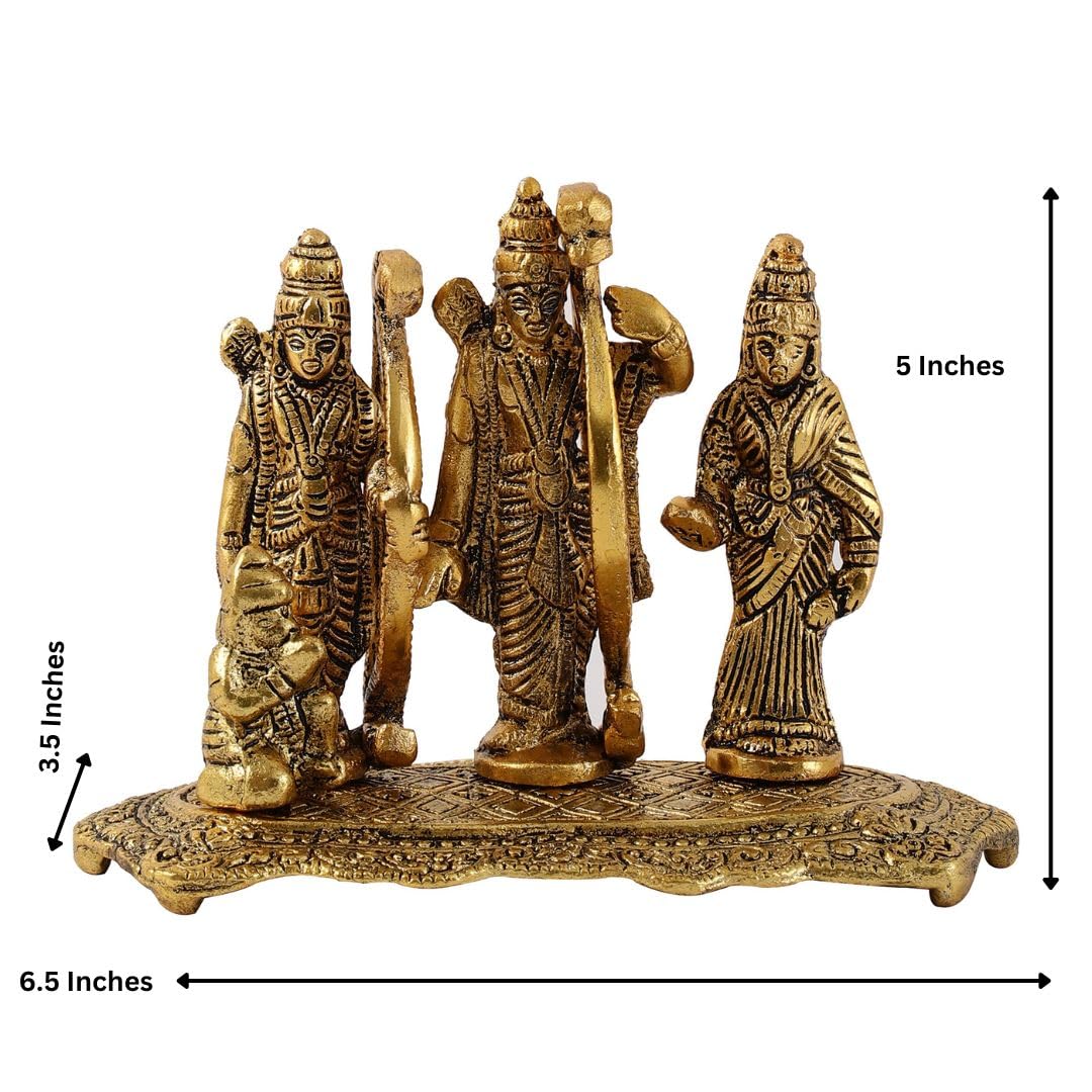 Purestory Lord Ram Darbar With Sita Laxman And Hanuman Ji Metal Statues,Lord Ram Sita Laxman Idol Statue For Home Temple,Office,