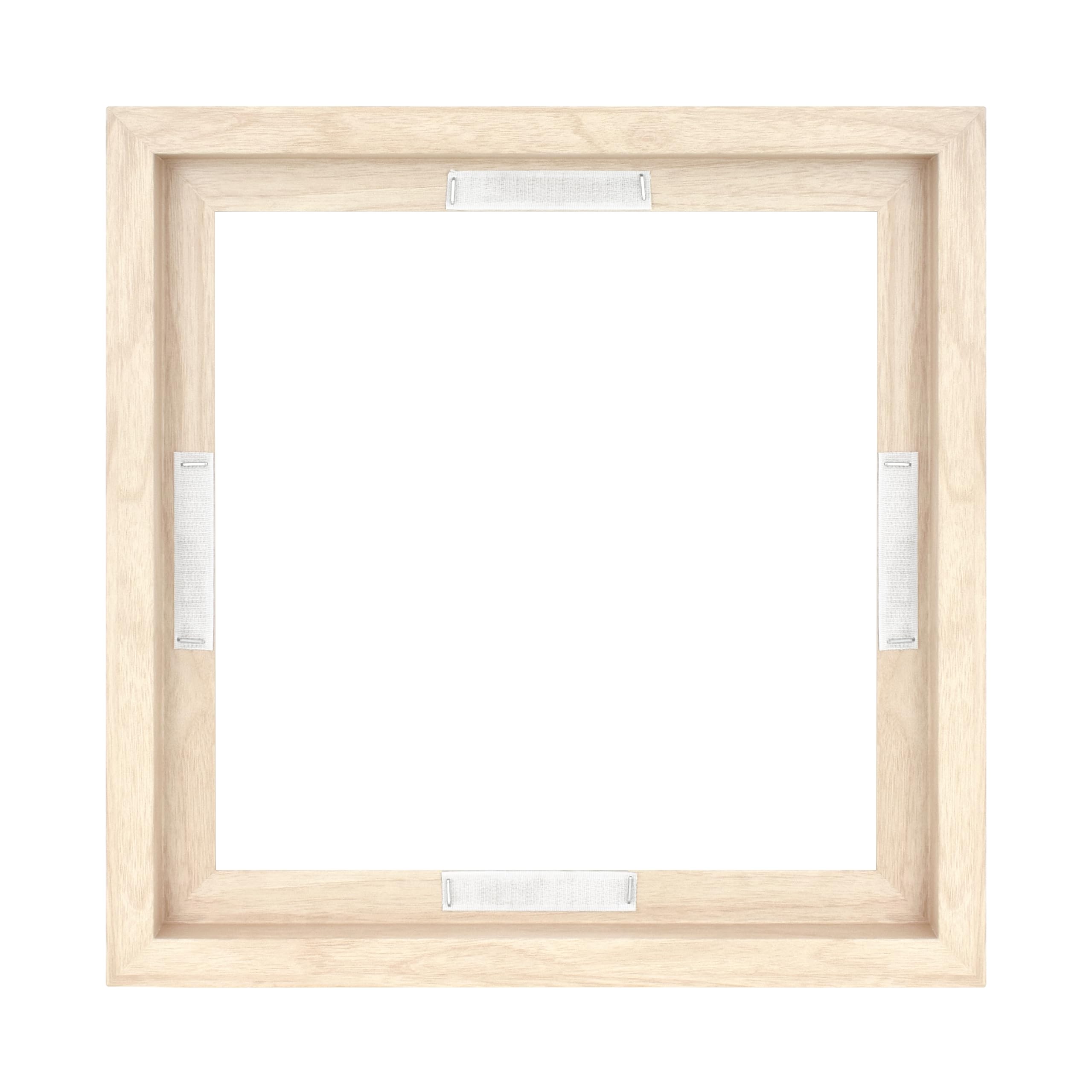 MCS Canvas Float Frames 12x12 Frame, Natural Woodgrain Square Frame for Finished Canvases, Vertical & Horizontal Wall Hanging Fr