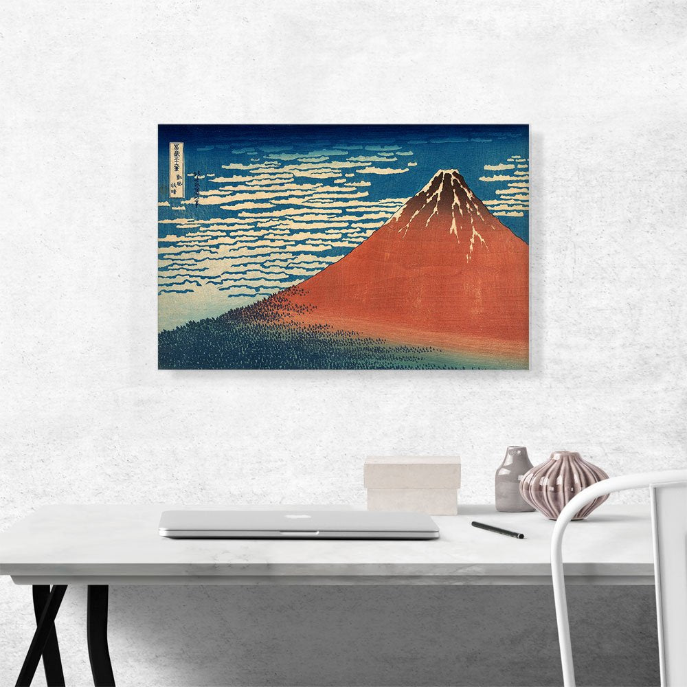 ARTCANVAS Fine Wind  Clear Weather - Red Fuji 1831 Canvas Art Print by Katsushika Hokusai - 26'' x 18'' (1.50'' Deep)