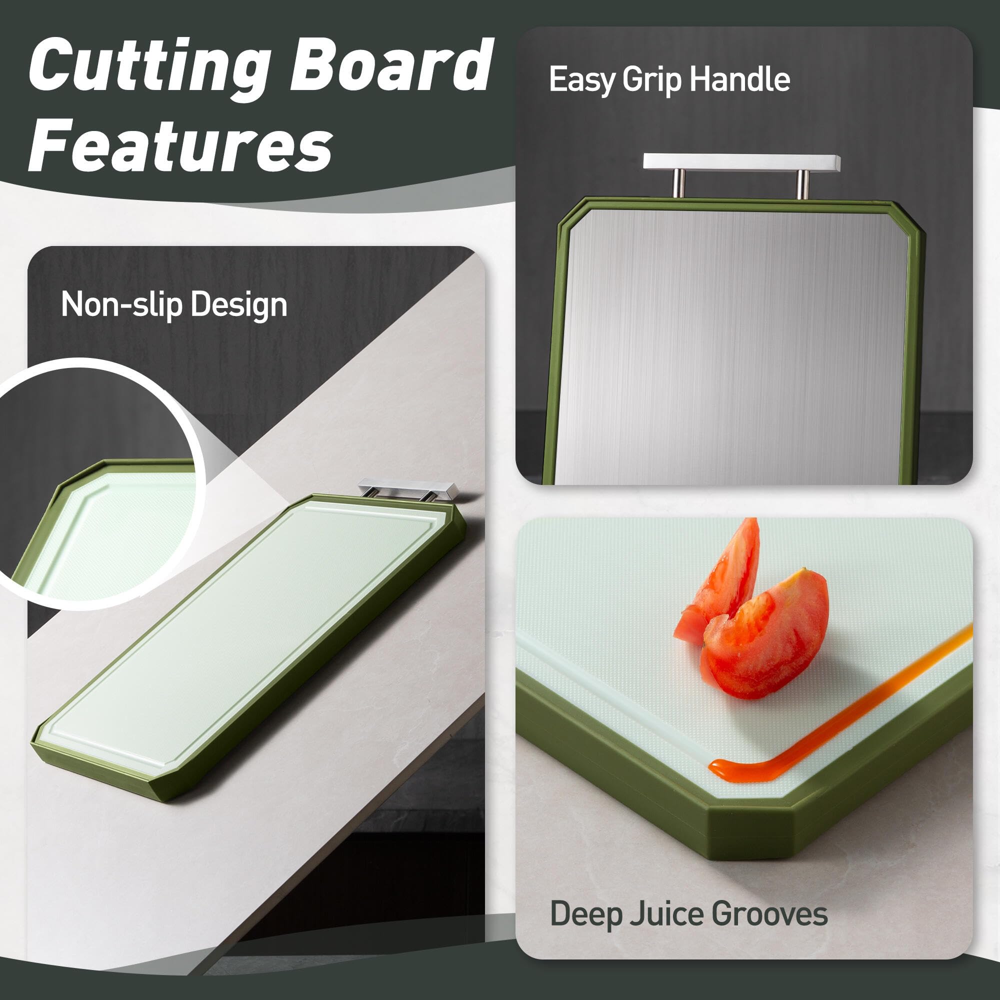 2 in 1 Stainless Steel Cutting Board with Handle Chopping Butcher Block not Titanium Mother Day Best Mama Mommy Bonus Mom Ever M