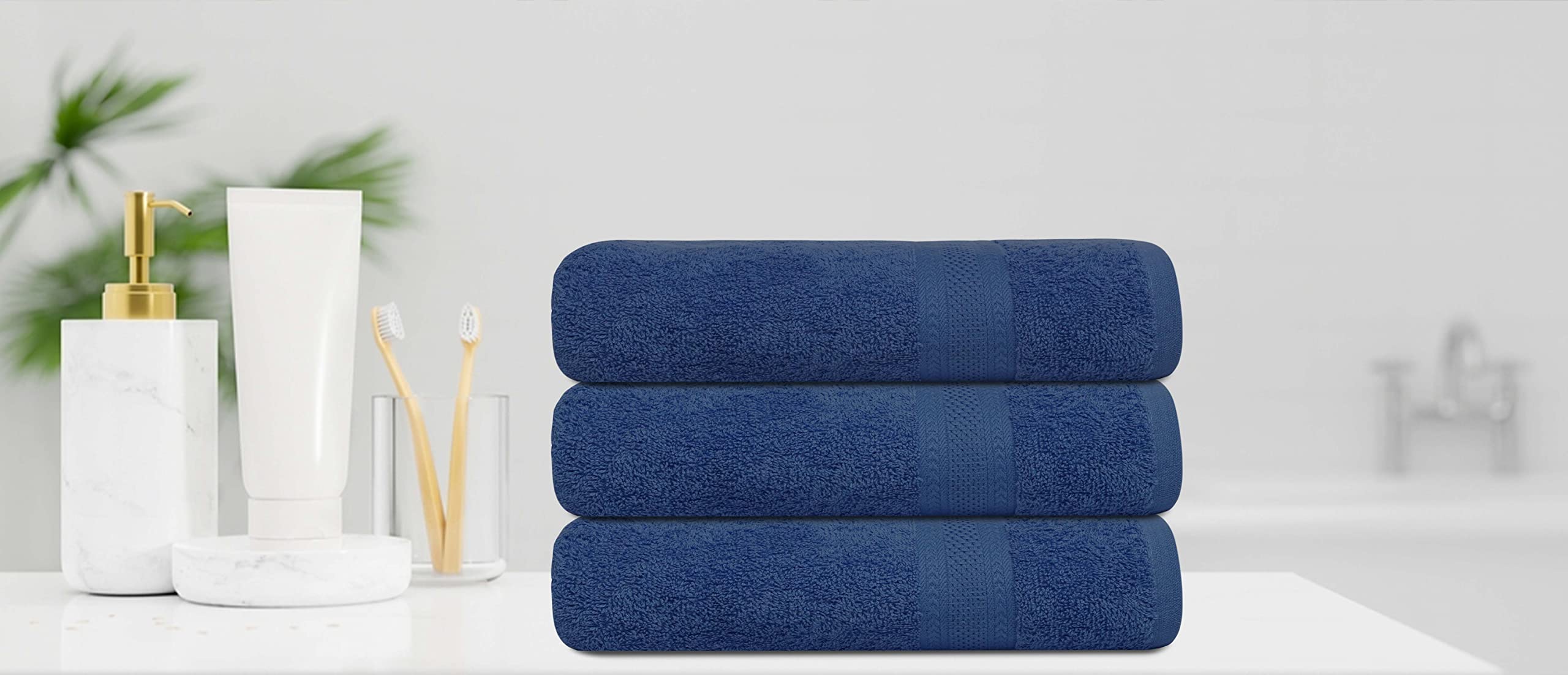 Texcraft Premium Bath Towel Set, 24 X 48 Pack Of 6 100% Cotton Terry Towels For Bathroom, Quick Dry, Highly Absorbent, Soft Feel