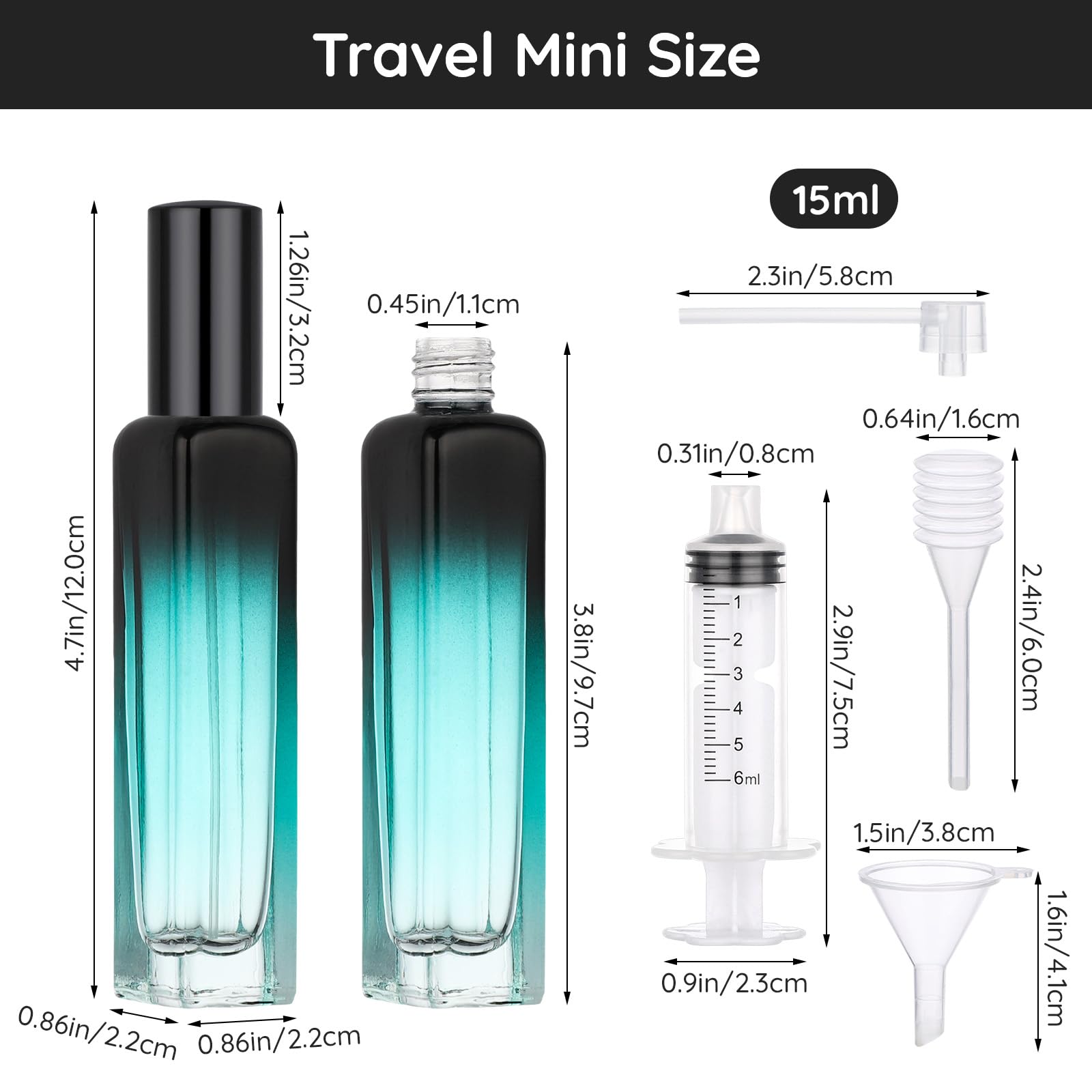 Segbeauty 15Ml Mini Travel Cologne Sprayer, 3 Pack Refillable Atomizer Spray Bottle For Perfume Travel, Empty Glass Perfume Bott