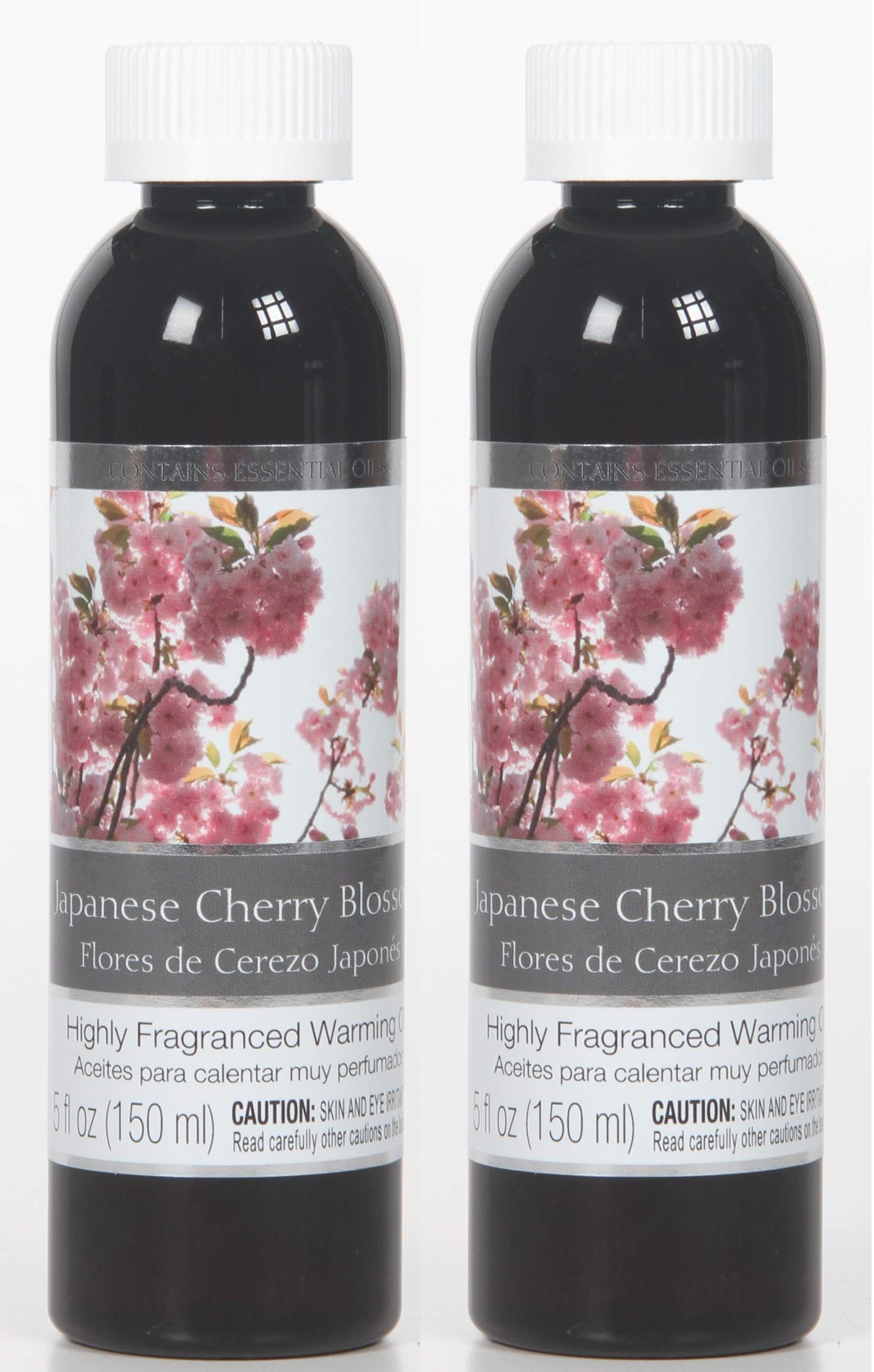 Hosley Japanese Cherry Blossom Fragrance Warming Oils, Set of 2, 5oz Each. Ideal Gift for Weddings, spa, Reiki, Meditation, Bath