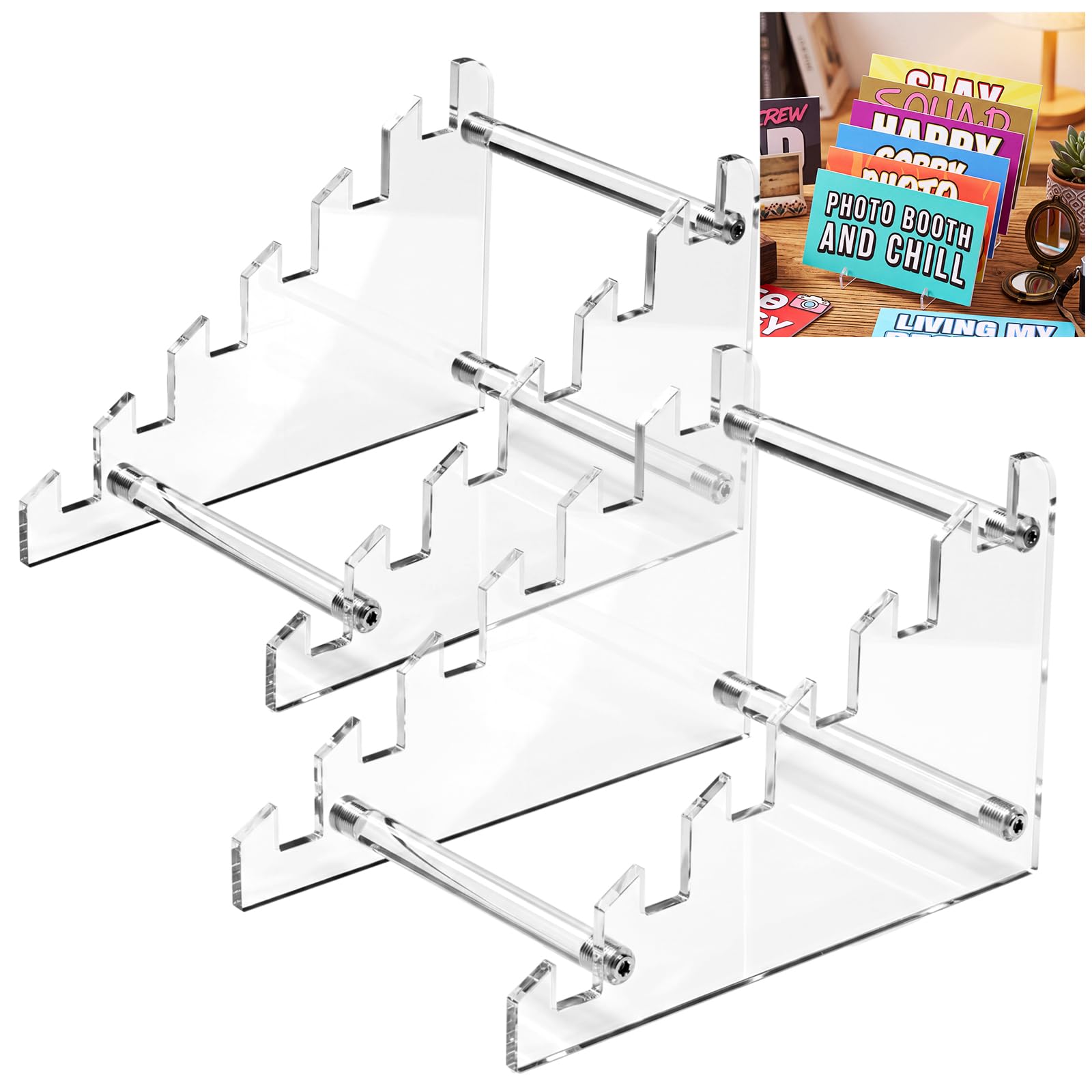 Beeveer 2 Pack Photo Booth Prop Stand Acrylic for Display Sign Photobooth