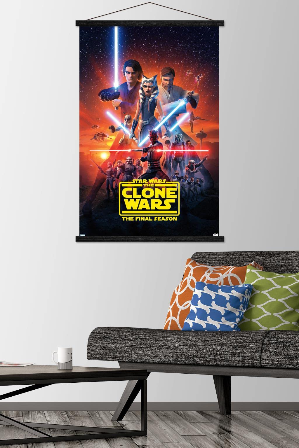 Trends International Star Wars: The Clone Wars - Season 7 Key Art Wall Poster, 22.375'' X 34'', Premium Print And Black Hanger B