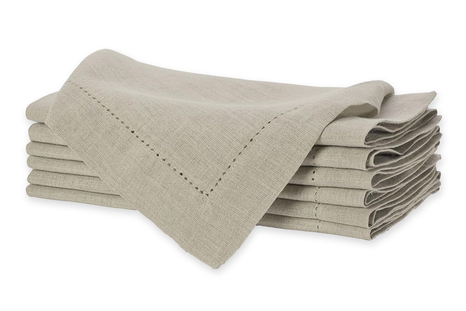 Sweet Needle - Pack Of 6-100% Pure Linen Handmade Ladder Lace Hemstitched Napkins 20X20 Natural