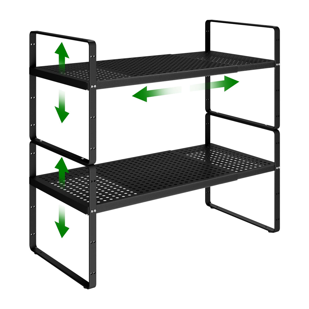 Expandable Kitchen Cabinet Shelf Organizer Rack Heavy Duty Metal Spice Rack Stackable Kitchen Counter Storage Shelf For Kitchen