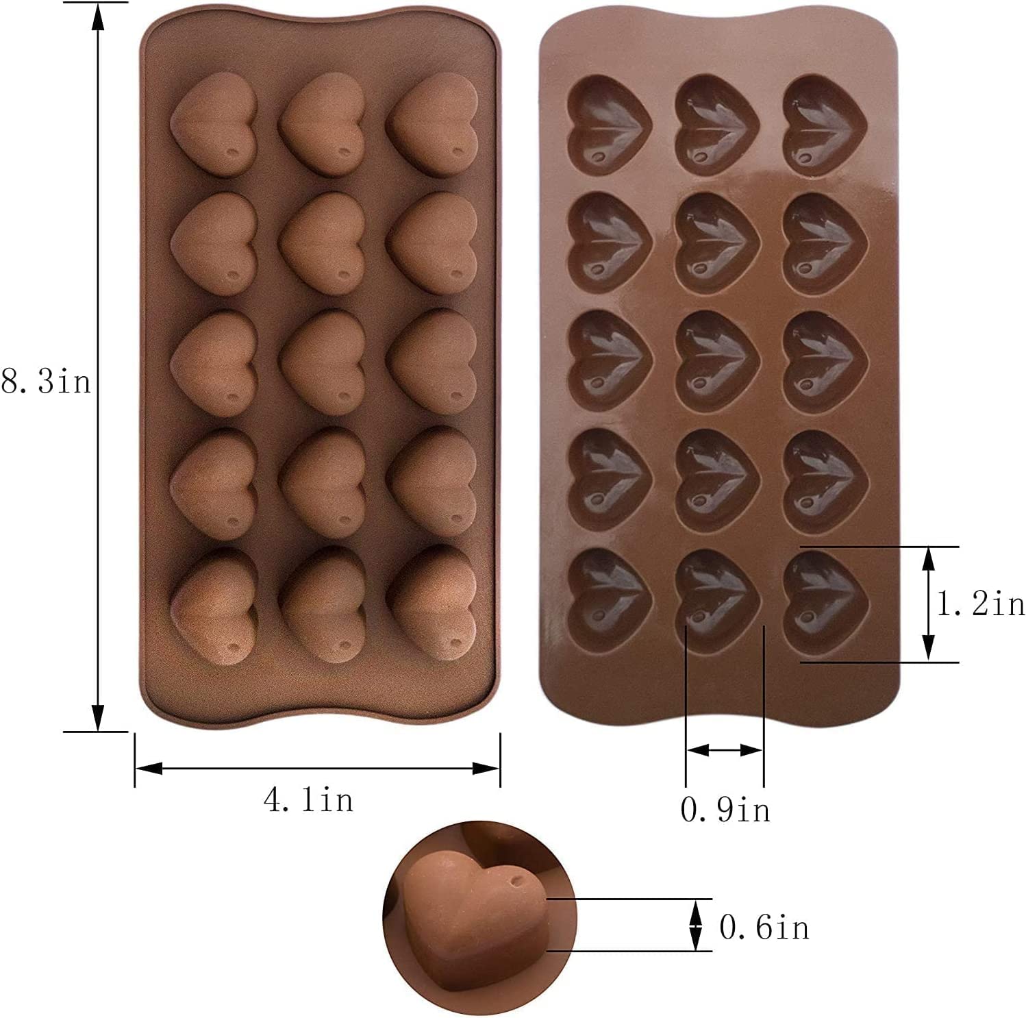 Heart Shaped Silicone Chocolate Mold Vencilazy 15-Cavity Valentine'S Day Heart Chocolate Gummy Mould Love Candy Jelly Ice Cube T