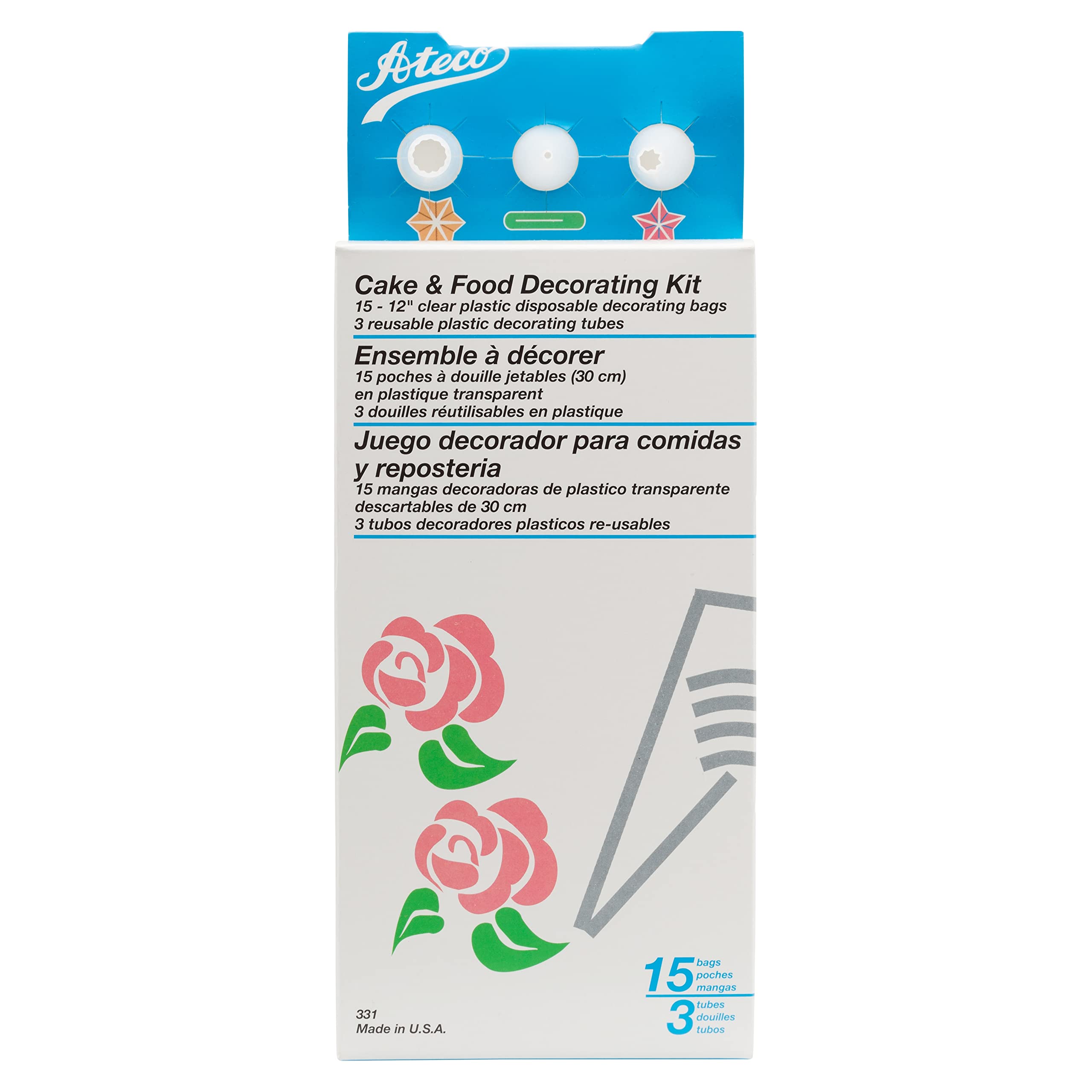 Ateco Cake Decorating Kit, 18-Piece, White