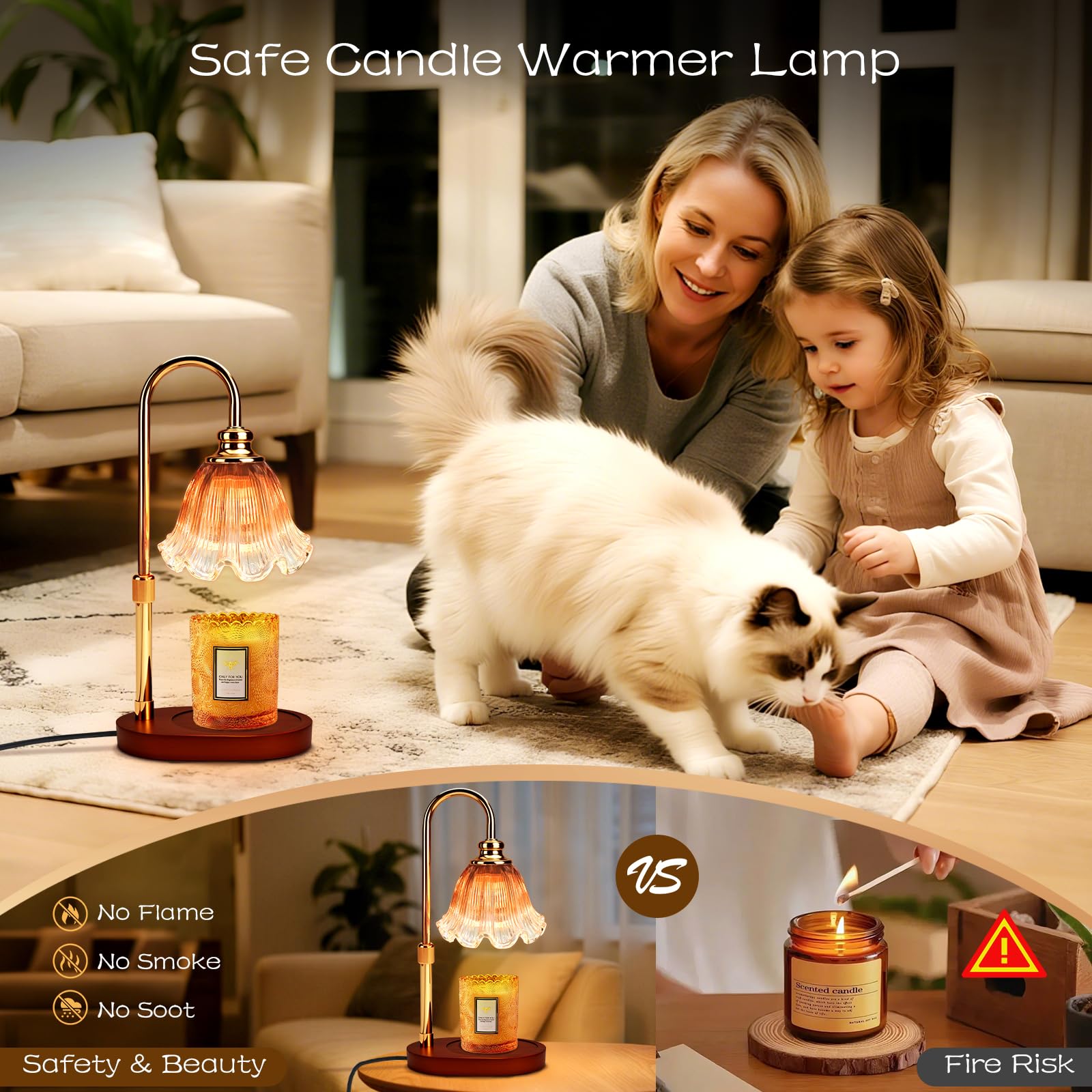 Banbanda Candle Warmer Lamp with Timer Dimmable: Wax Warmer Gifts for Mom, Birthday Gifts for Women & Home Decor for House Warmi