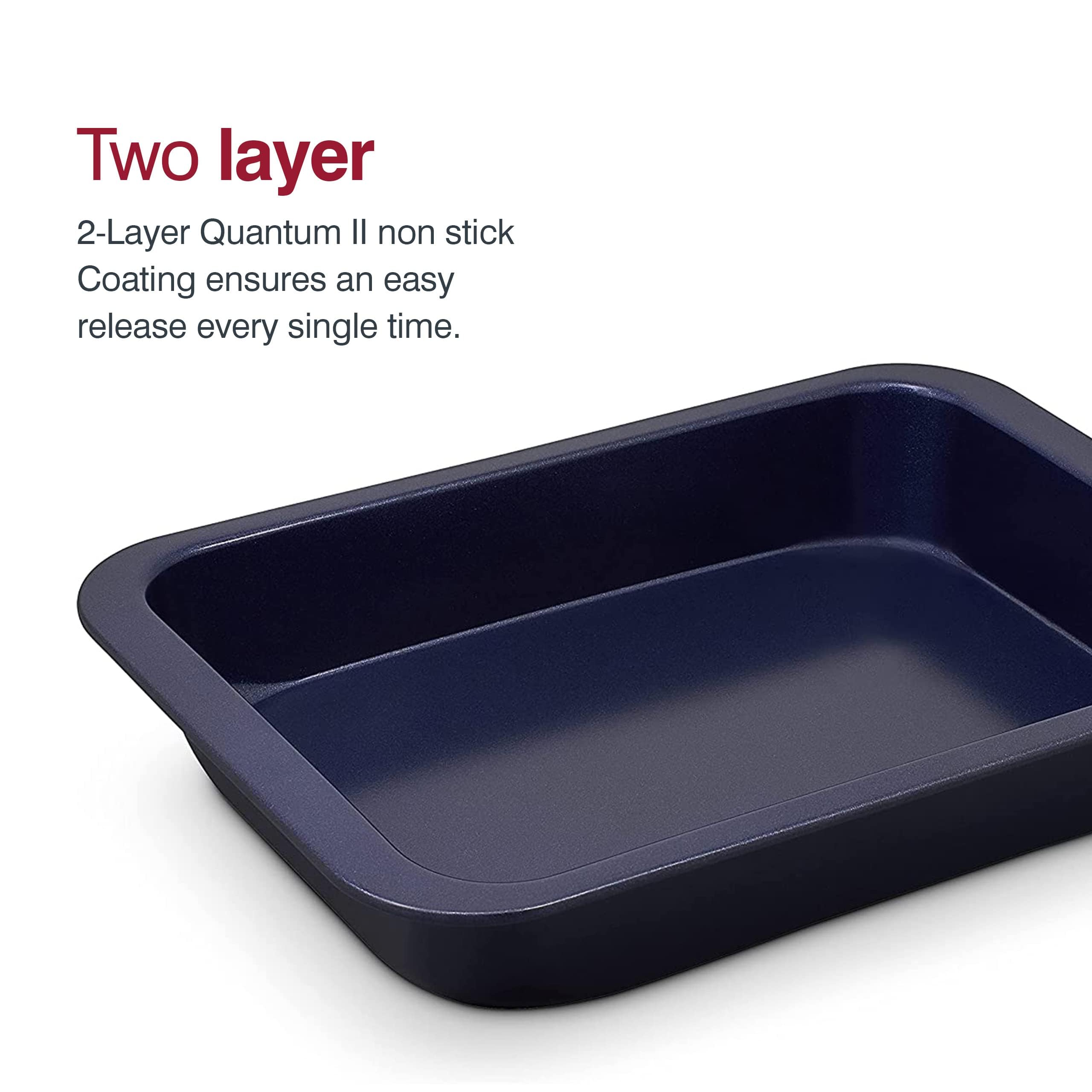 Zyliss E980190 Non-Stick Oven Tray | 30Cm X 20Cm | Carbon Steel | Dark Blue | Baking Tin/Bakeware/Roasting | Dishwasher Safe | 5